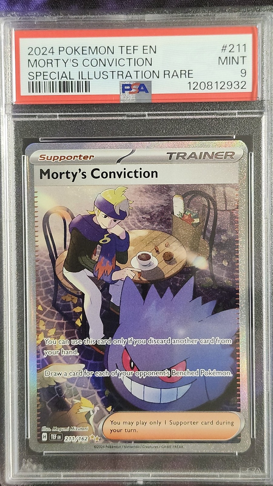 Pokemon PSA 9 Morty\'s Conviction 211 Temporal Forces