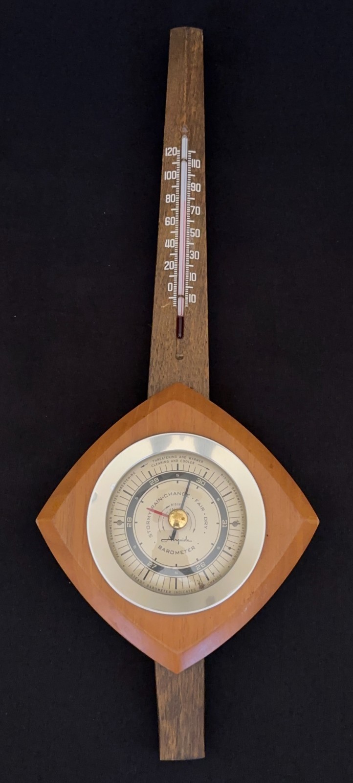 Vintage AIRGUIDE Weather Station Wall Thermometer Barometer MCM Mid Cent Chicago