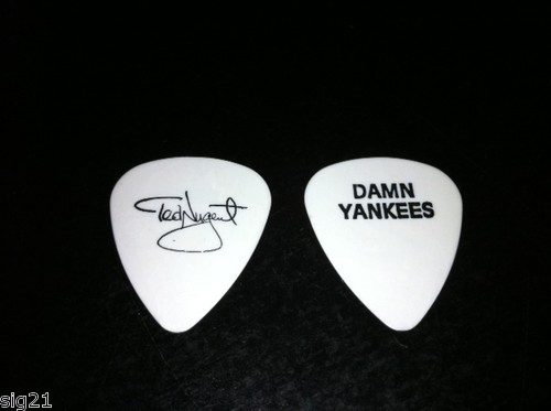 Ted Nugent Vintage Damn Yankees Stage Tour Issued White Guitar Pick