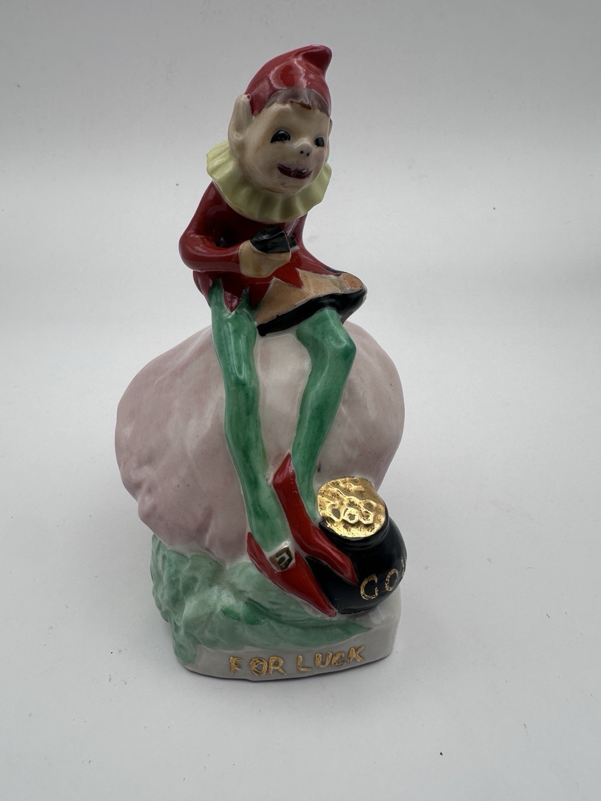 Belleek Irish Vintage RARE Leprechaun Painted 5-1/4” Elf, Knome  