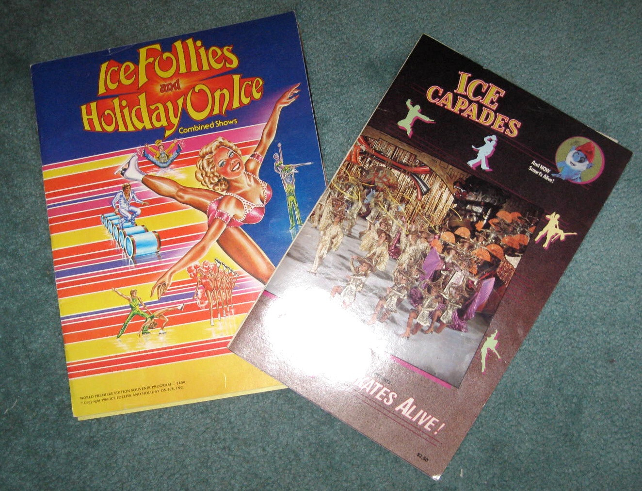 Ice Follies & Holiday On Ice Combined 1980 2 Posters Pr Ed +Ice Capades Smurfs
