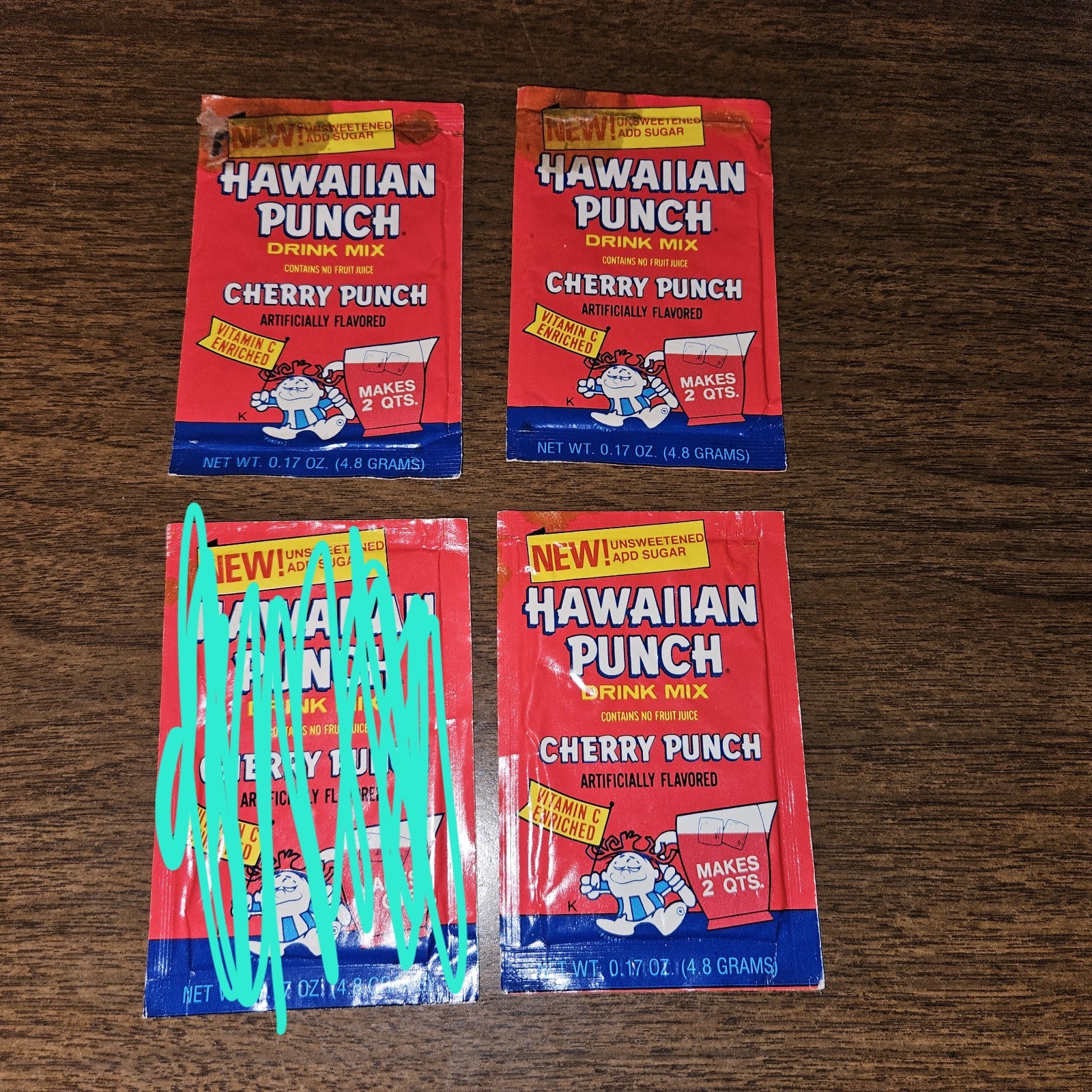 1x Vintage Hawaiian Punch Cherry Punch Drink Mix Packet 1980's - YOU PICK
