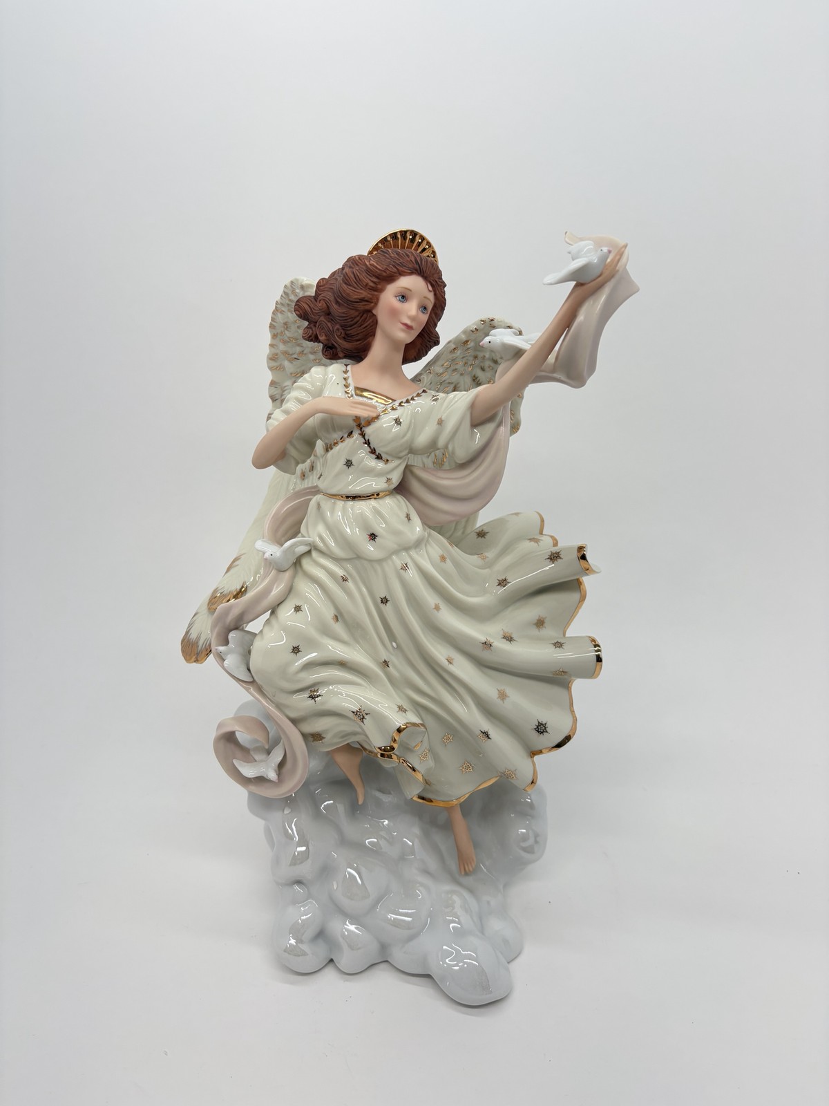 Lenox Millennium Messenger Angel Figurine Limited Edition Porcelain Doves Gold