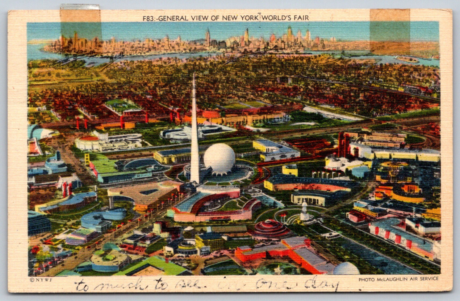 General View Of Constitution Mall New York World\'s Fair 1939 NY Linen Postcard