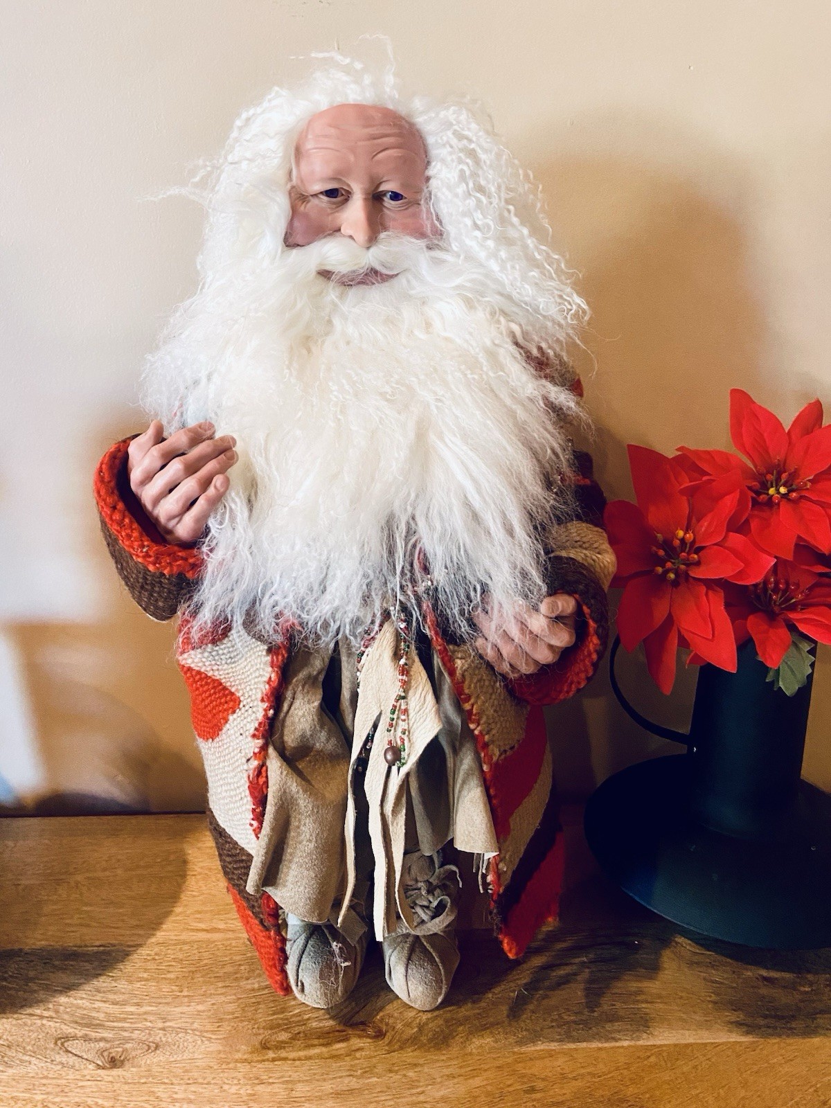 RARE 1993 SHELIE ROBERTSON MCCALL NATIVE AMERICAN SANTA FIGURE SIGNED STONE SOUP RARE 1993 SHELIE ROBERTSON MCCALL NATIVE AMERICAN SANTA FIGURE SIGNED STONE SOUP