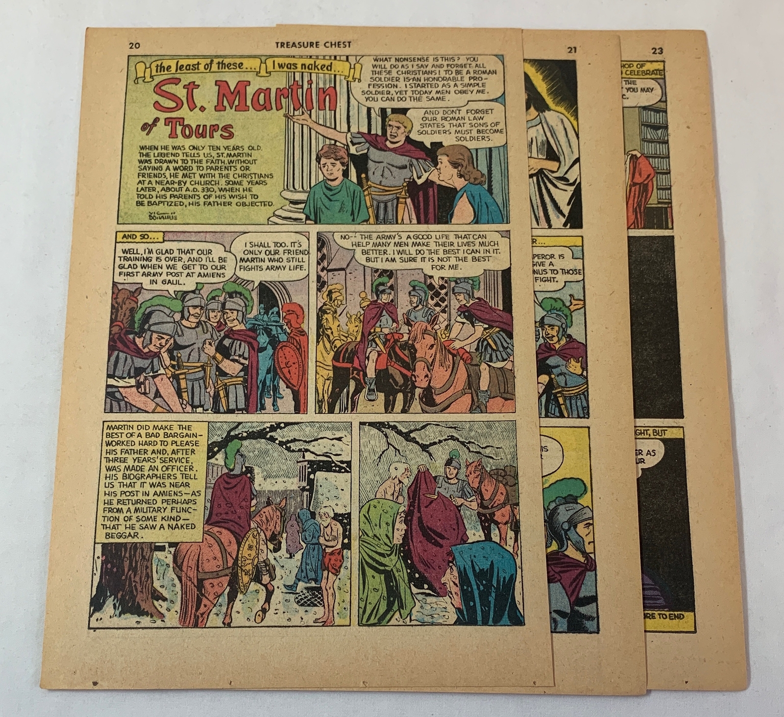 1955 four page cartoon story ~ SAINT MARTIN OF TOURS