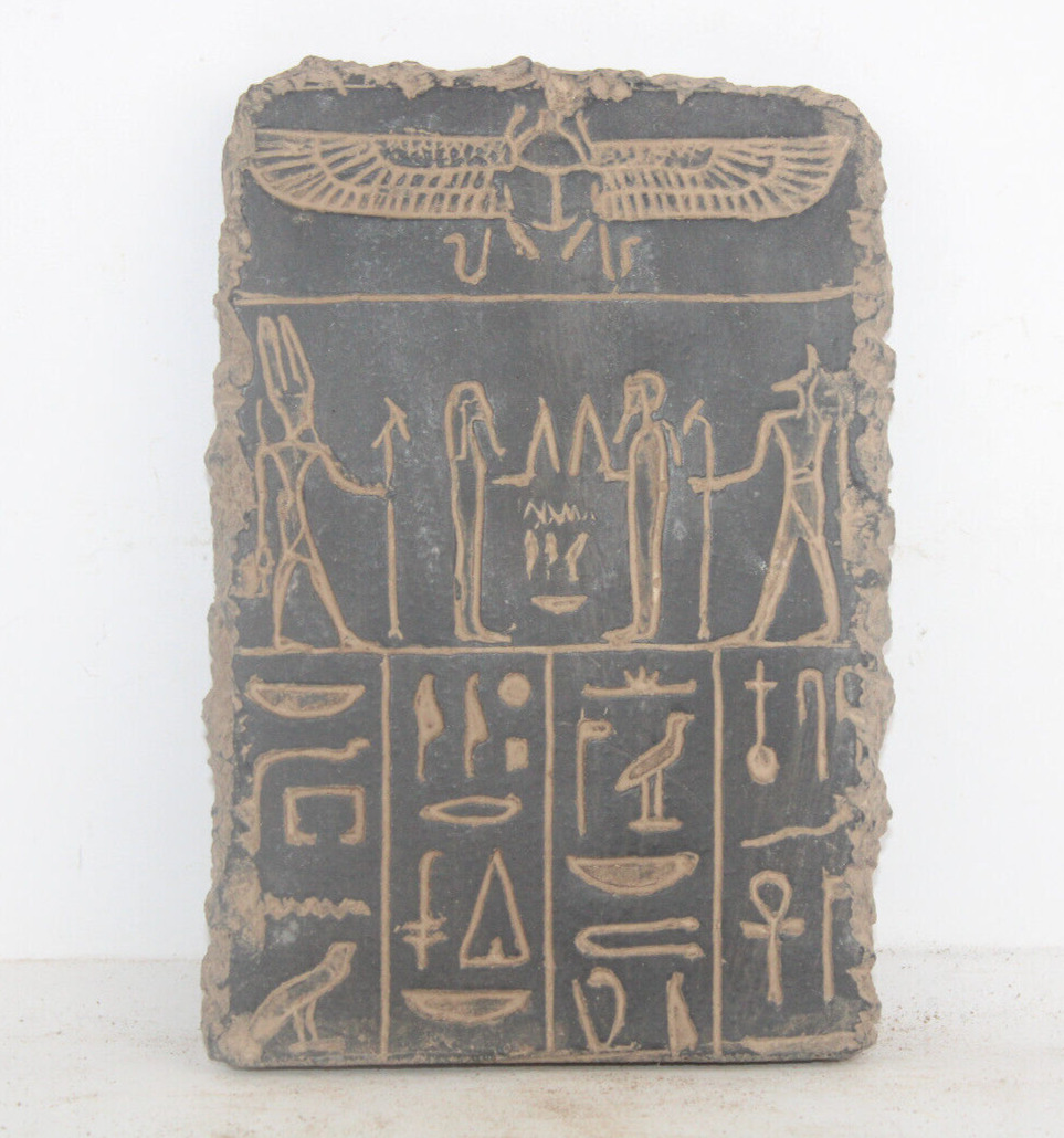 RARE ANCIENT EGYPTIAN ANTIQUE Other Life Amun-Ra ,Anubis ,Ptah Stella Stela (BS)