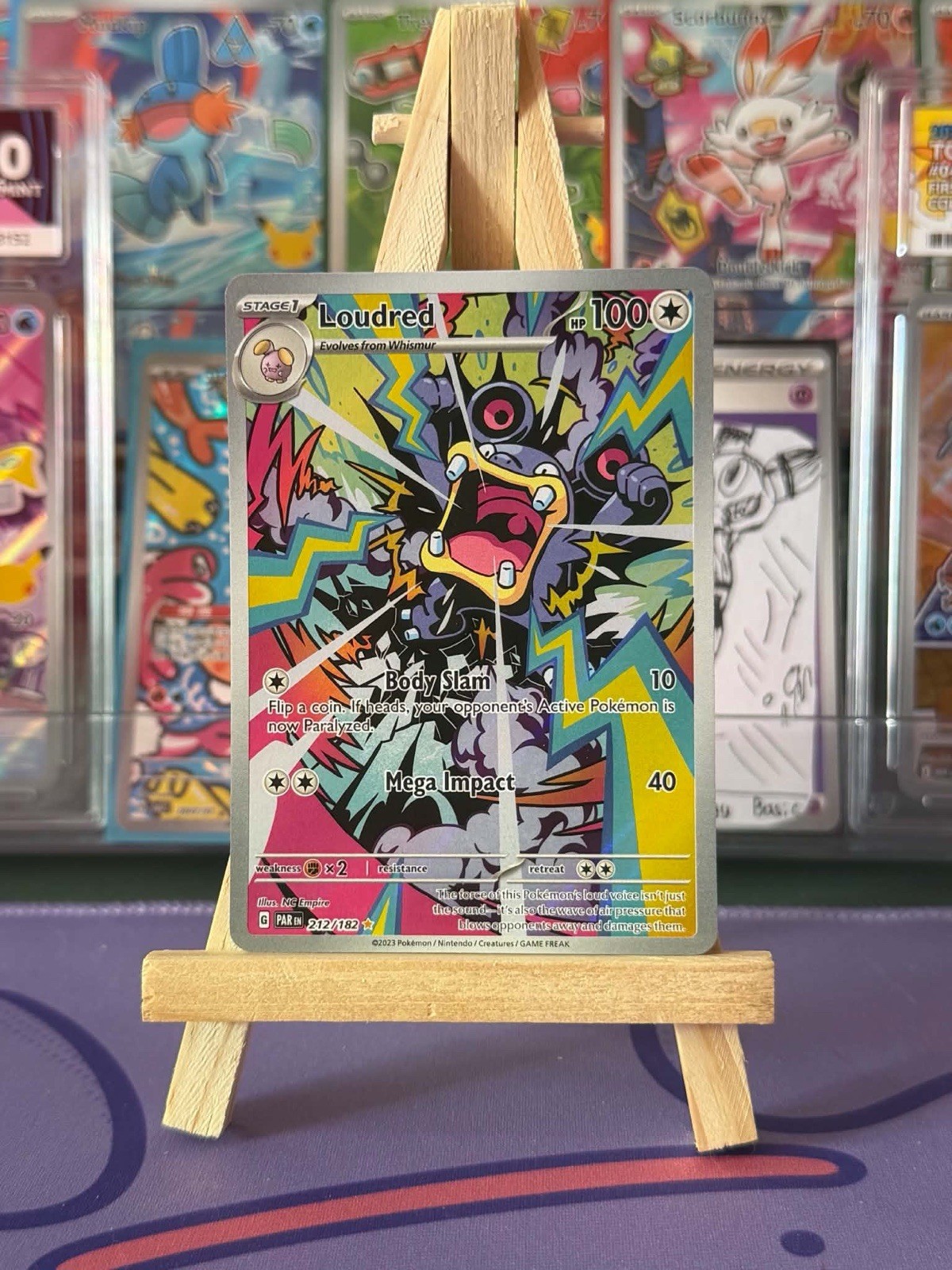 Loudred 212/182 Illustration Rare Pokemon Paradox Rift NM