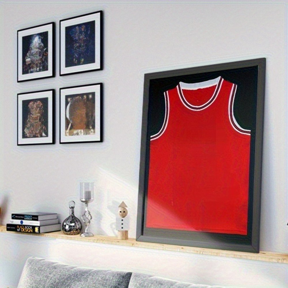 Football Basketball Jersey Display Case Wall Mounted Frame Storage Box Rack