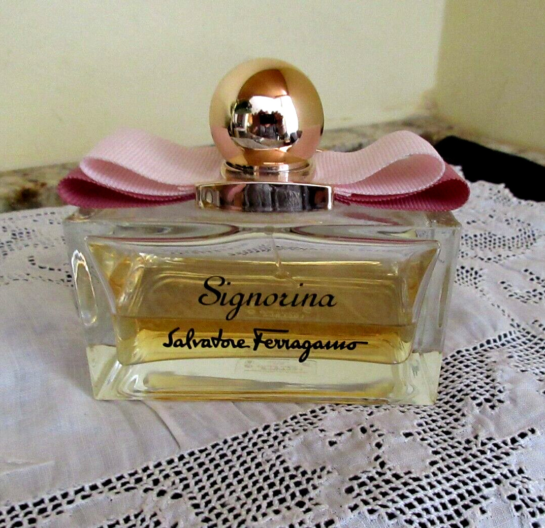 VTG Salvatore Ferragamo Signorina Perfume 3.4oz 100ml Approx 1/3 Full