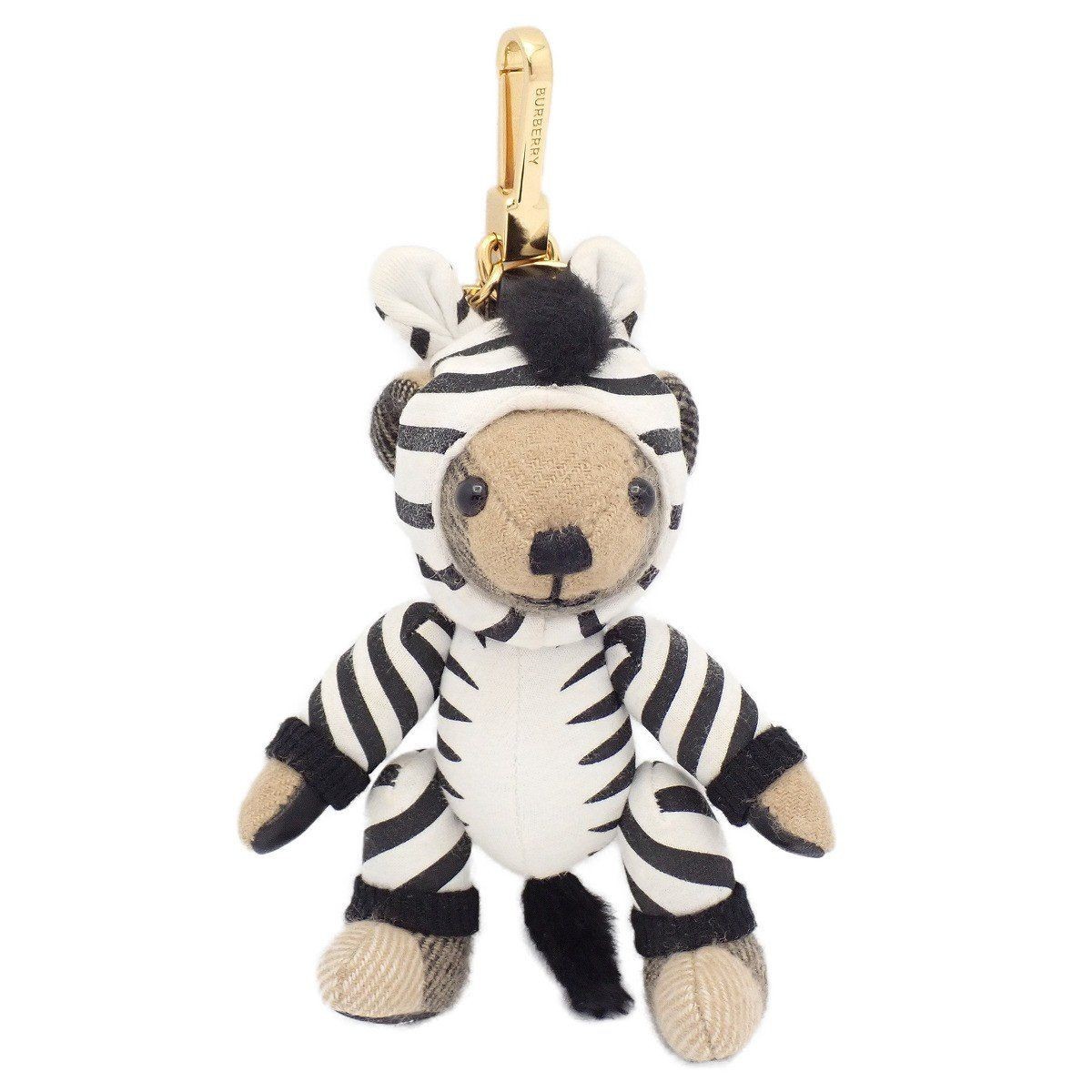 Burberry Thomas Bear Bag Charm Key Ring Zebra Leather Accessories