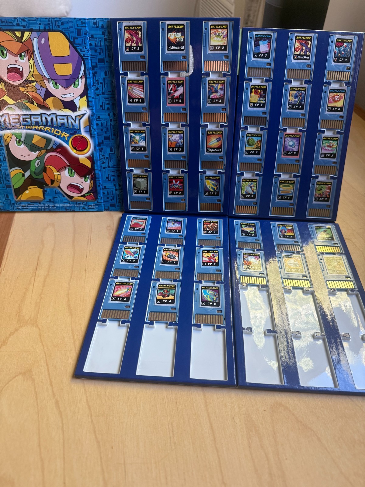 Mega Man Battle Network Chip Lot — 39 Chips 2001 w/ Mattel NT Warrior Binder
