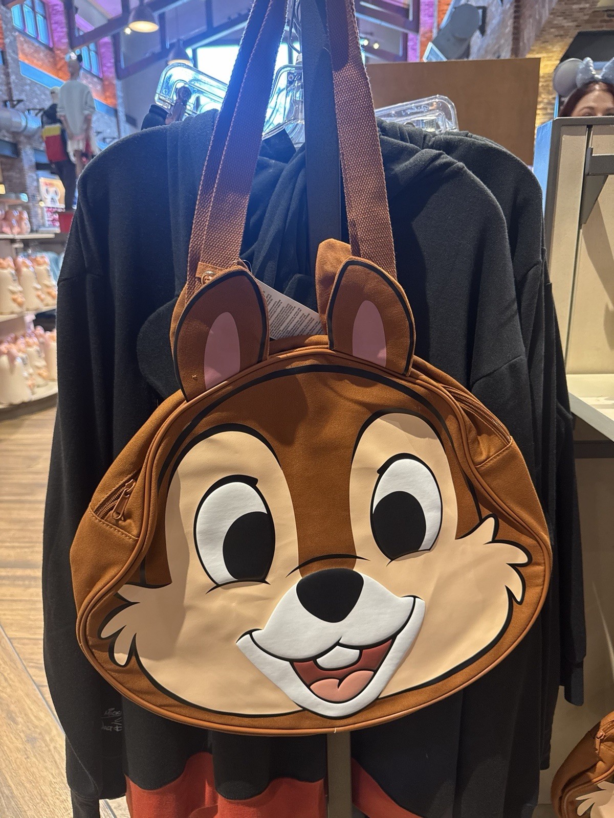 Disney Parks 2026 Chip & Dale Big Face Tote Bag New 