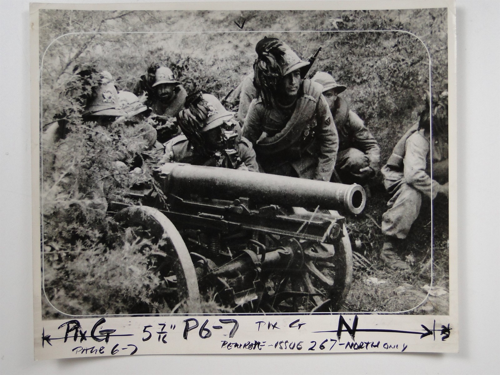 Italian Bersaglieri Soldiers Field Gun Abyssinia War Ethiopia 1935 VTG Photo