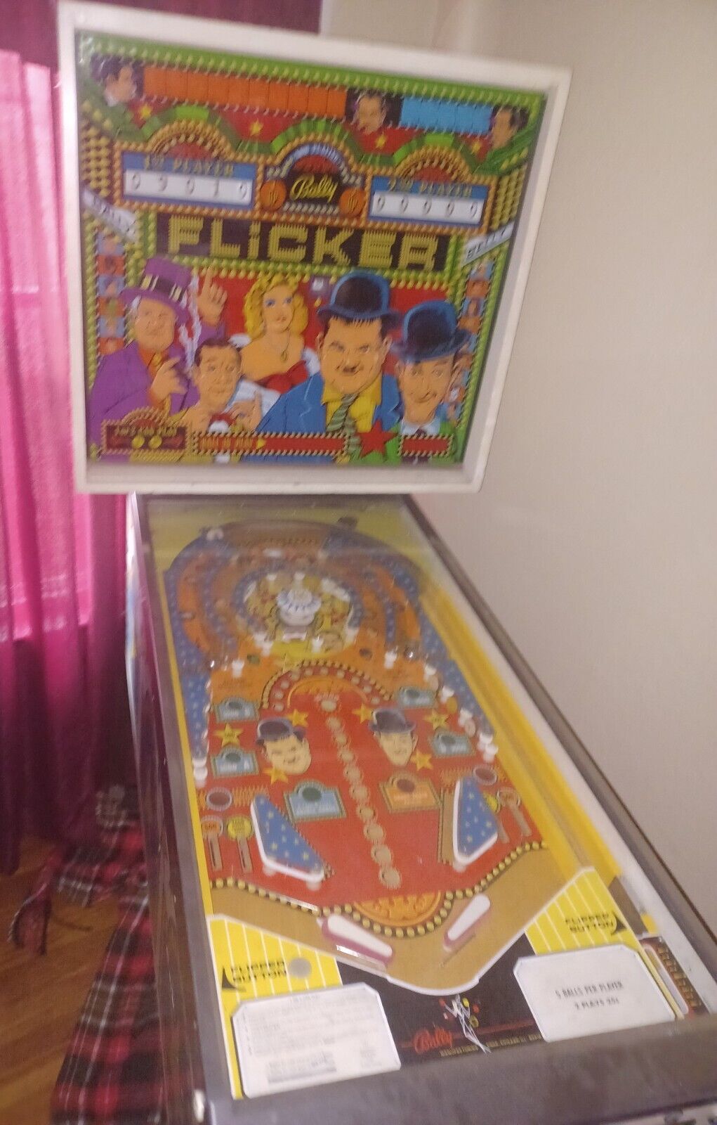 1975 BALLY FLICKER FULL SIZE PINBALL COIN OPERATED ARCADE GAME ESTATE FIND AS-IS