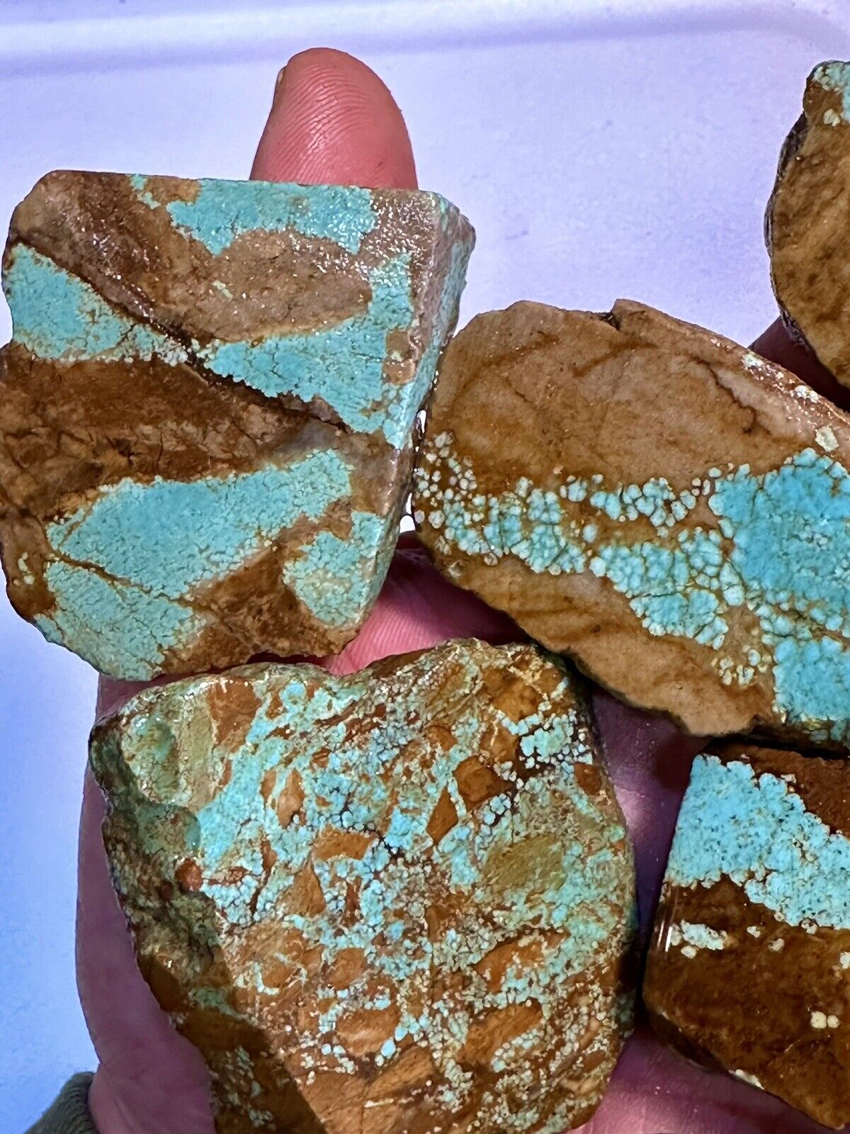 1/4 LB, or 115 grams of NV#8. Fat Turquoise Slabs No crumble 1 FAT 1/4 LB