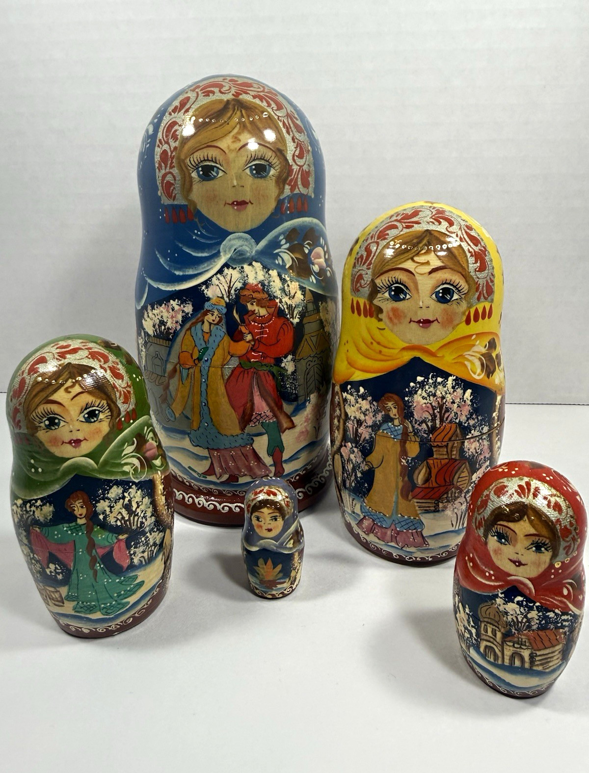 Vintage Ukrainian Nesting Dolls 5pc 6.5\