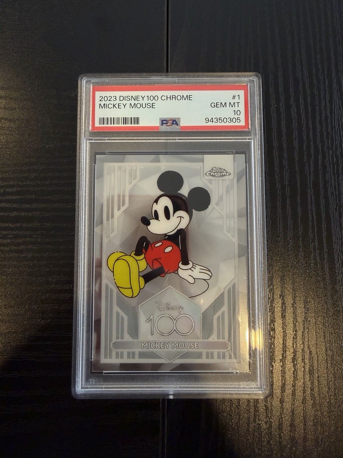 2023 Topps Disney100 Chrome Mickey Mouse #1 Base Set PSA 10 GEM MT