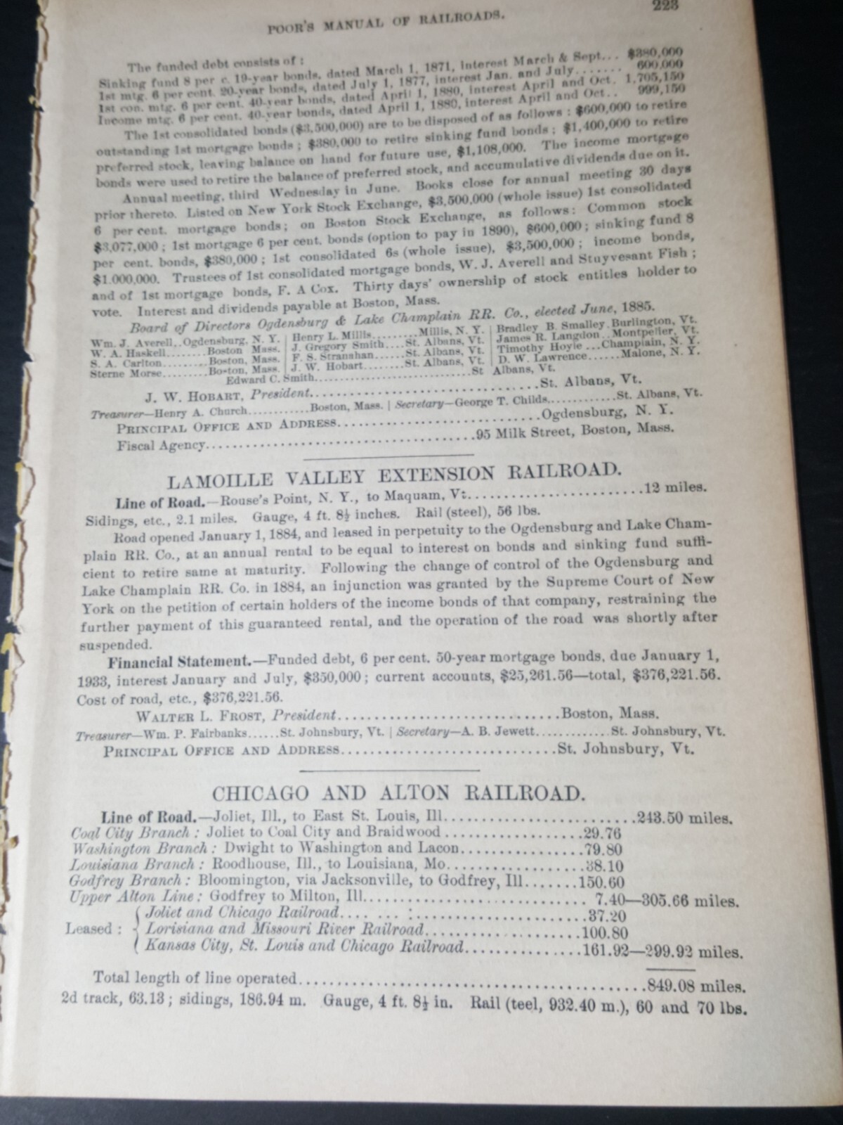 1886 original train report CHICAGO & ALTON RAILROAD Joliet Coal City Dwight IL