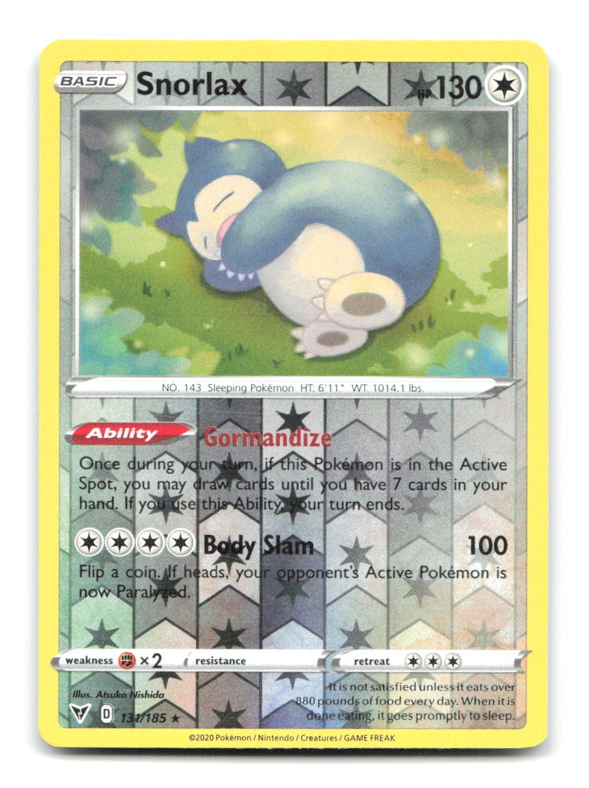 Snorlax 131/185 VIV Pokemon Reverse Holo MP