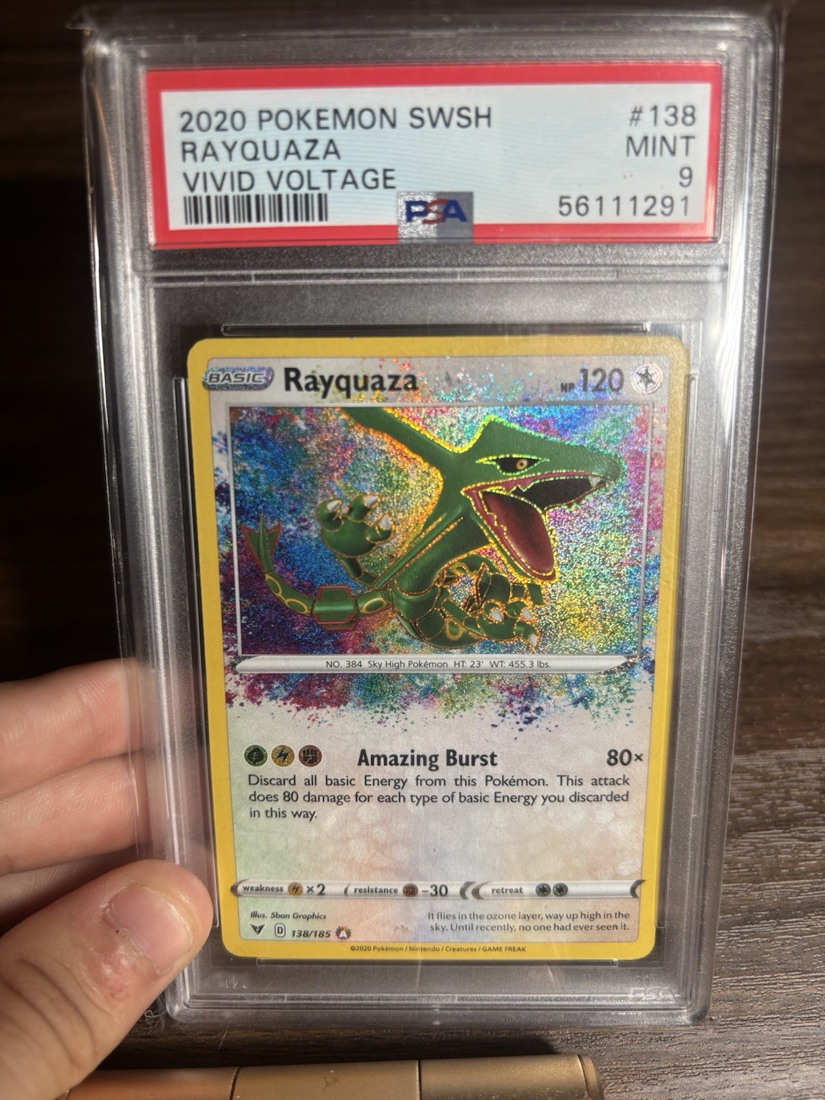 Rayquaza 138/185 Swsh04: Vivid Voltage Holo PSA Mint 9