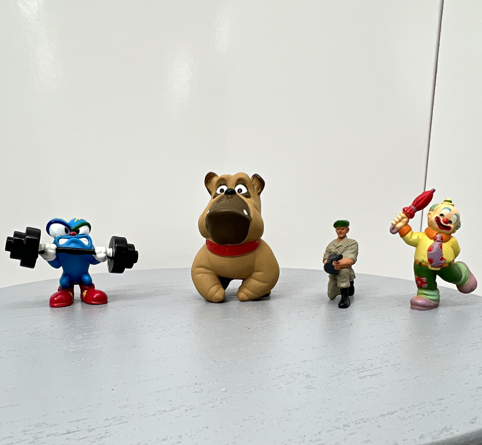 Vtg PVC Figures Lot: 1986 Mattel GUTS, 1988 Disney, 1996 Olympics Izzy, Enesco 