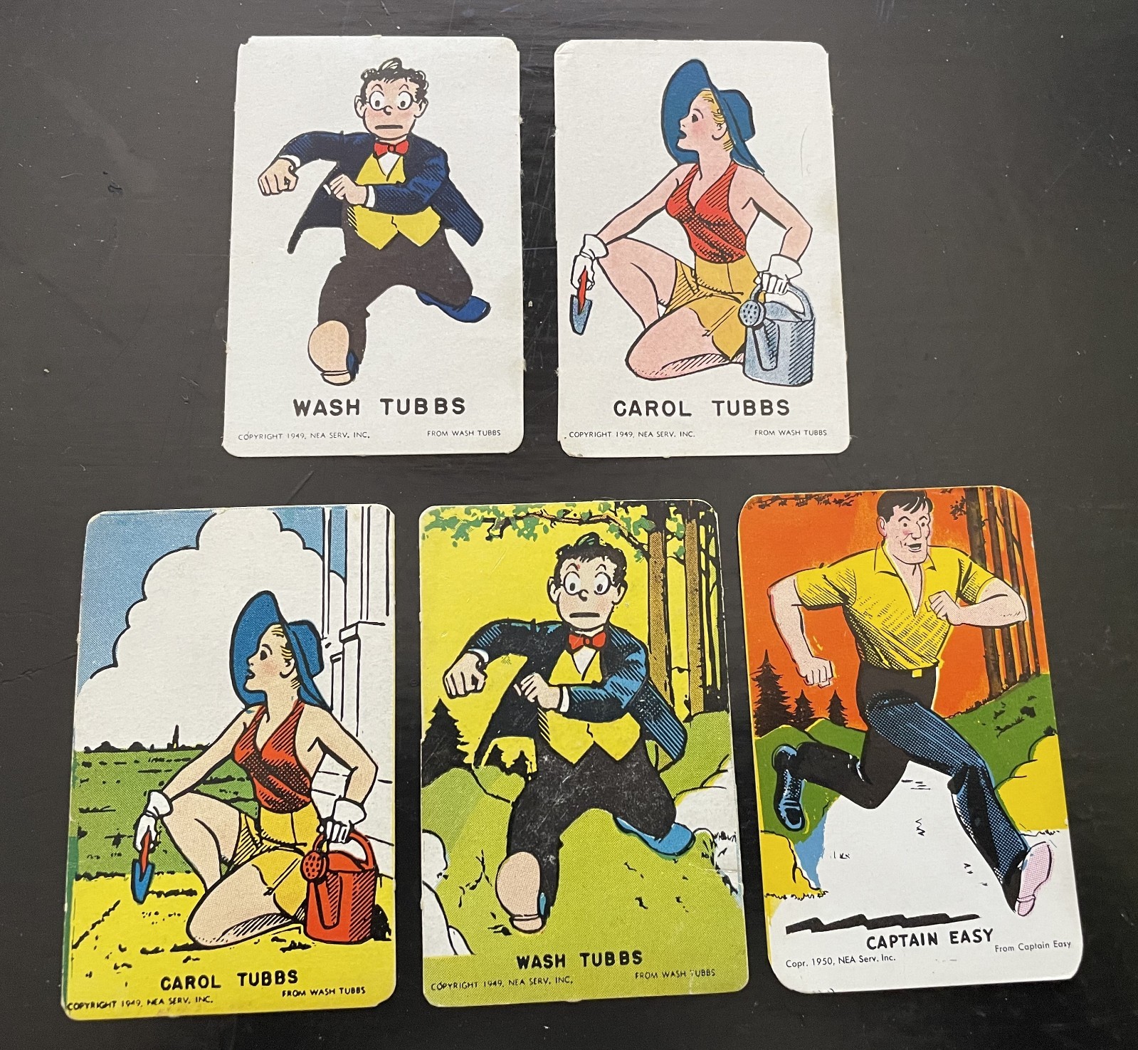 1949 & 1950 Comic Stars - Comic Traders Cards WASH TUBBS & CAPTAIN EASY