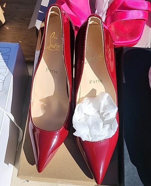  Christian Louboutin  Burgendy Patent Leather high heels size us 11 eu 42 OBO