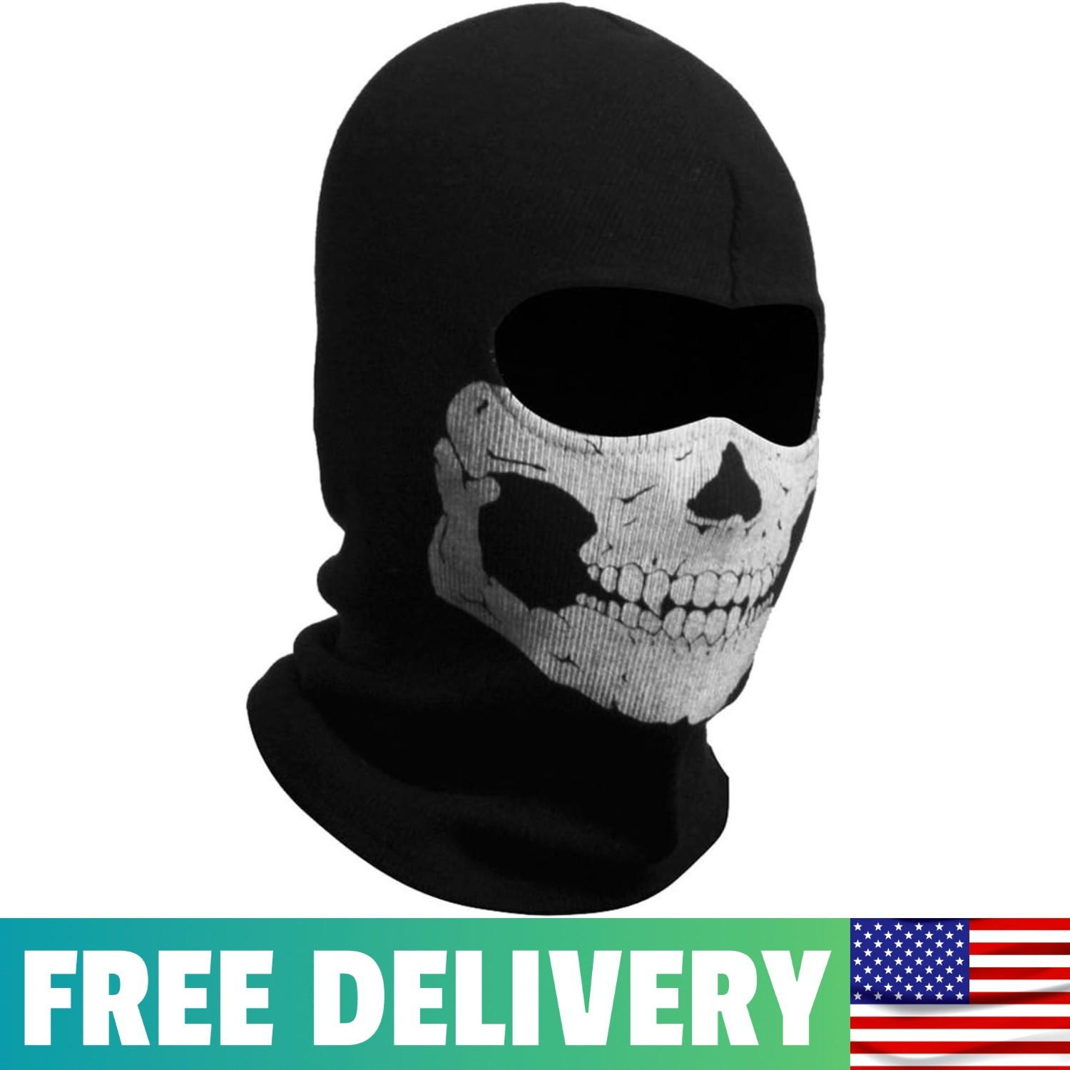 Nuoxinus Black Balaclava Ghosts Skull Full Face Mask for One Size, Nuoxinus Black Balaclava Ghosts Skull Full Face Mask for One Size,