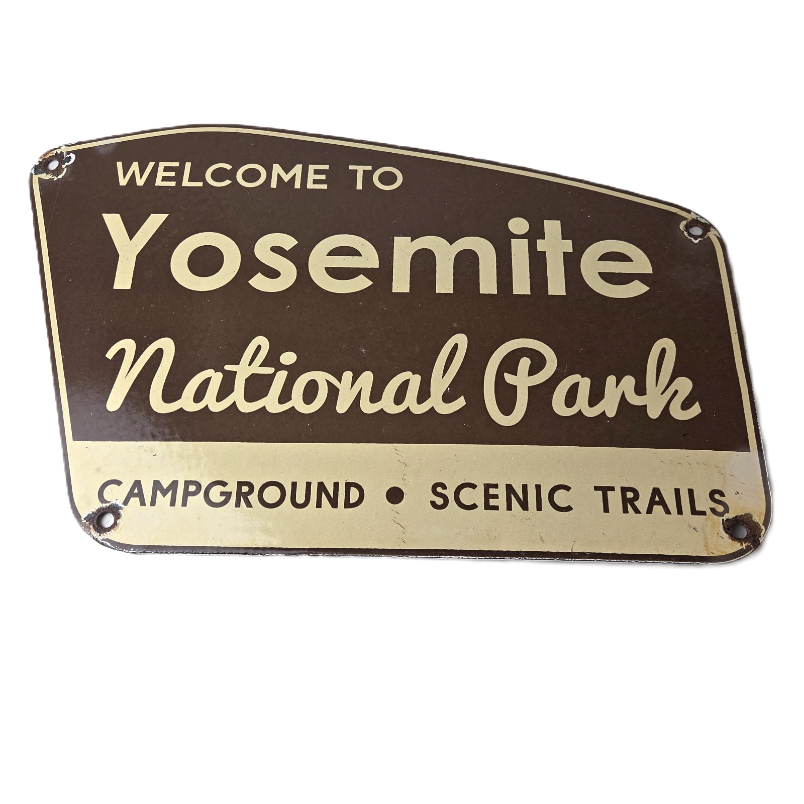 Vintage Yosemite National Park Sign - California Gas Service Pump Porcelain Sign