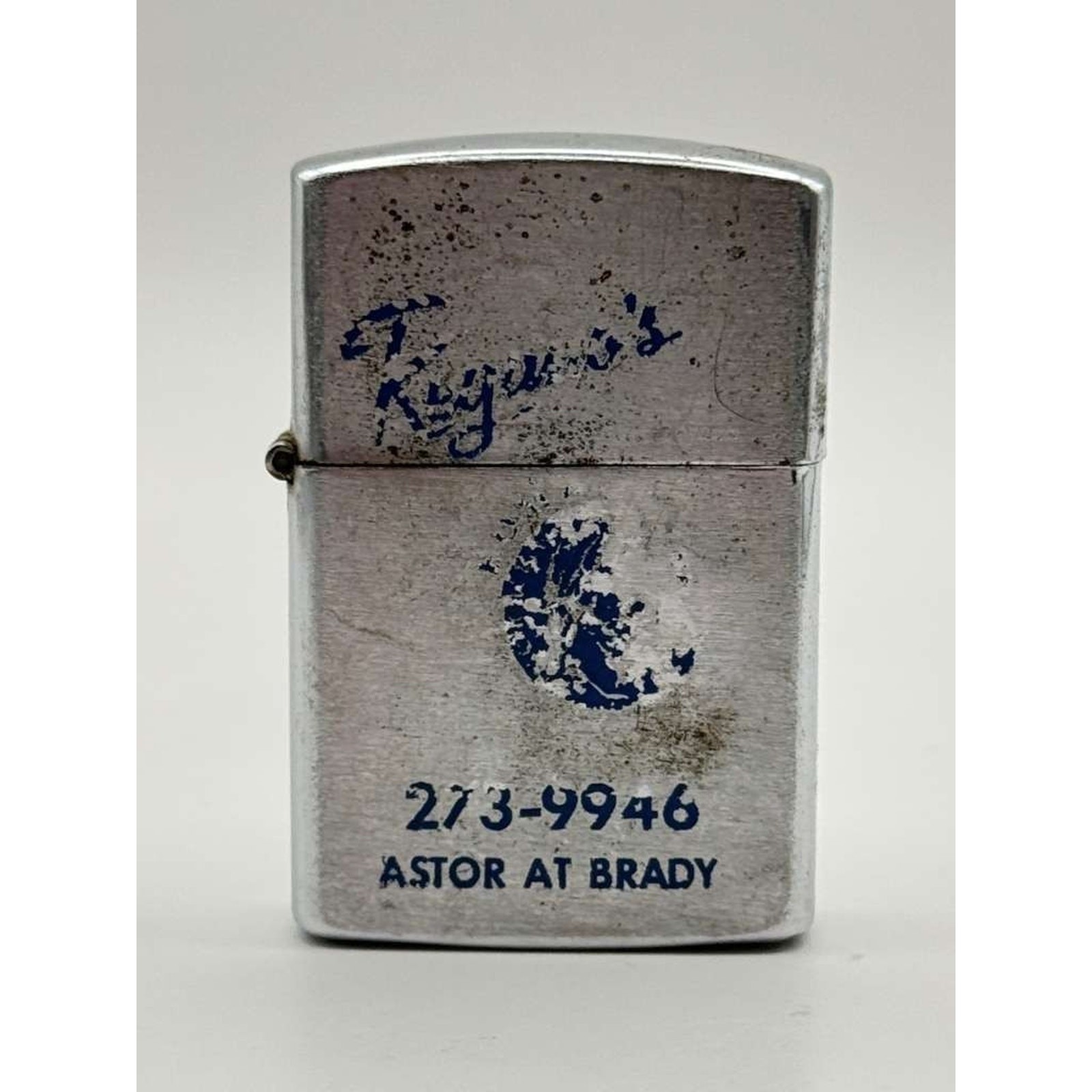 Vintage Golden Bell Japan Astor At Brady Advertising Chrome Windproof Lighter