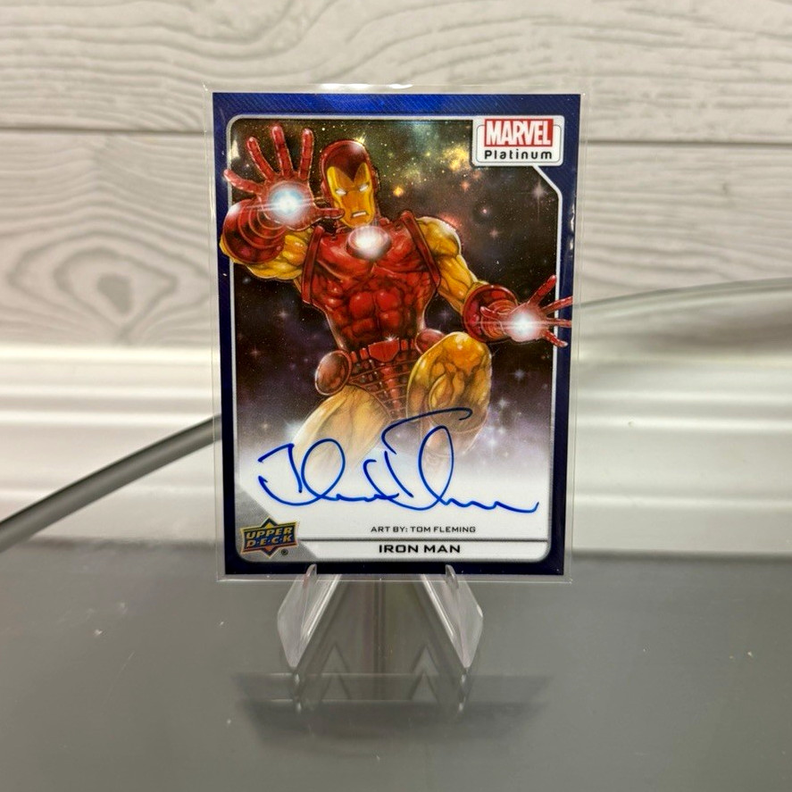2023 Marvel Platinum Blue Rainbow Artist 22/25 Iron Man Tom Fleming Auto 💥💥