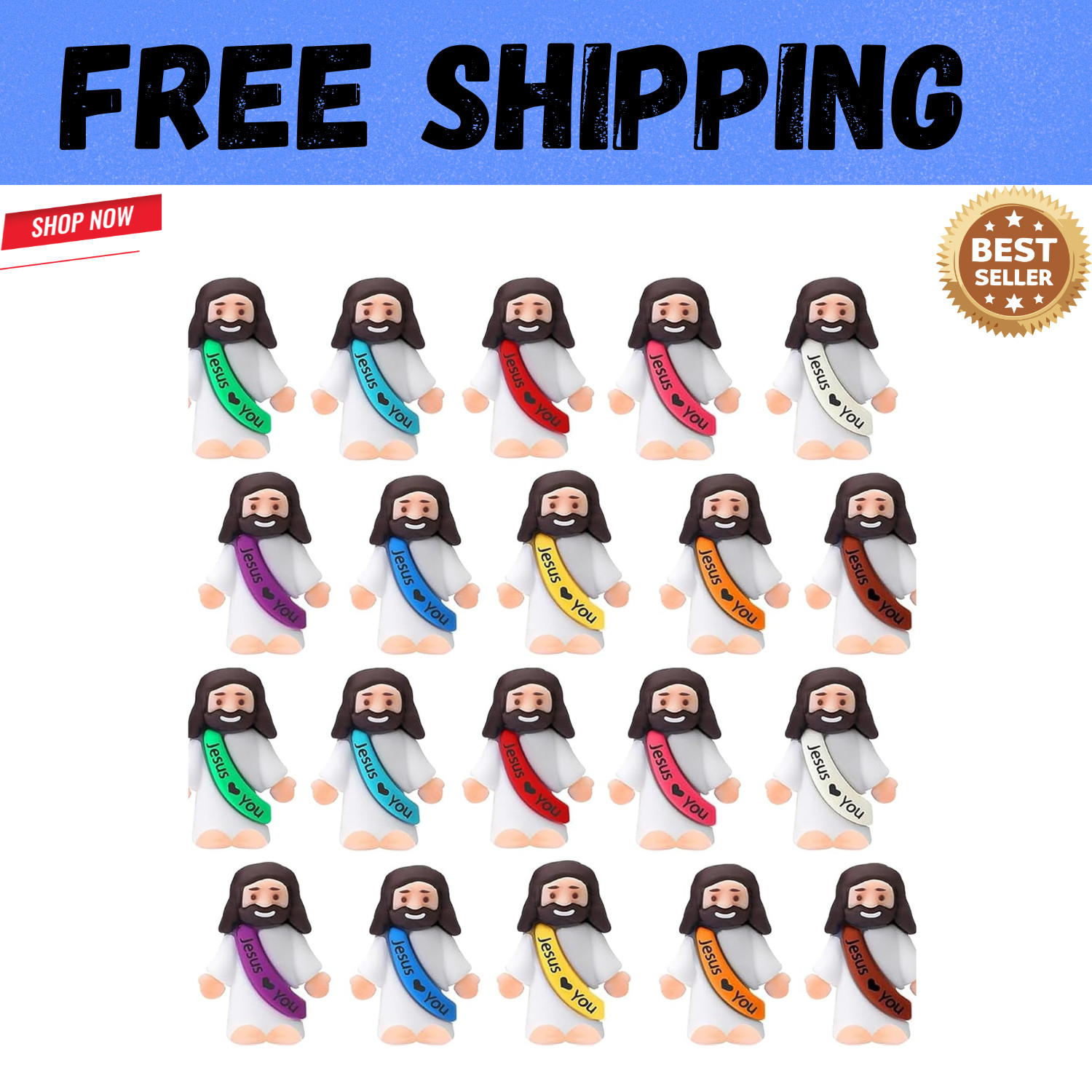 Little Jesus Figures, Mini Jesus Figurines in Bulk, Multicolor Tiny Jesus Figure
