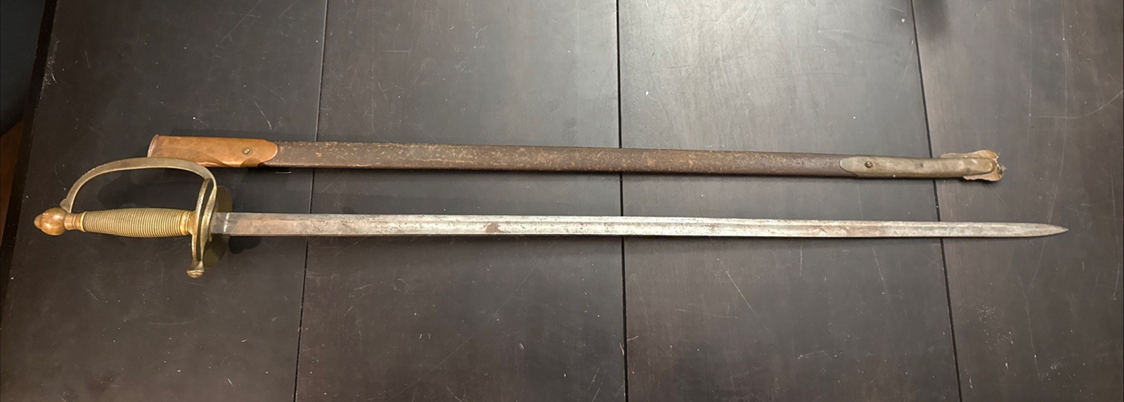 Antique US Civil War Emerson & Silver NCO Sword Scabbard 1862 Trenton NJ Antique US Civil War Emerson & Silver NCO Sword Scabbard 1862 Trenton NJ