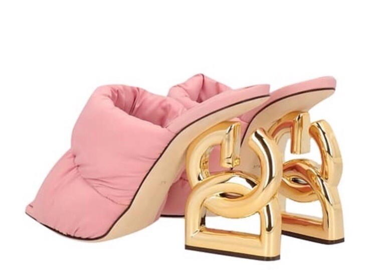 Dolce & Gabbana Quilted Nylon DG Heel Slide Mule Sandals - 37