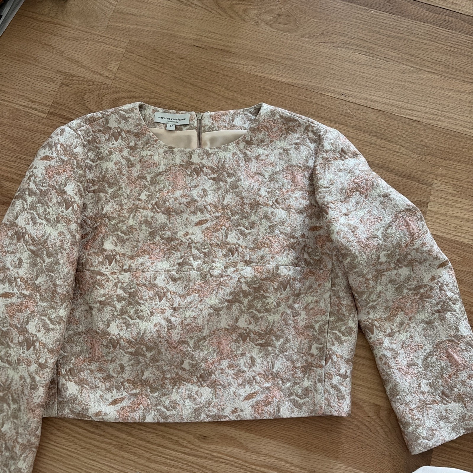 Narciso Rodriguez silk pink brocade  Long Sleeve Top size 42