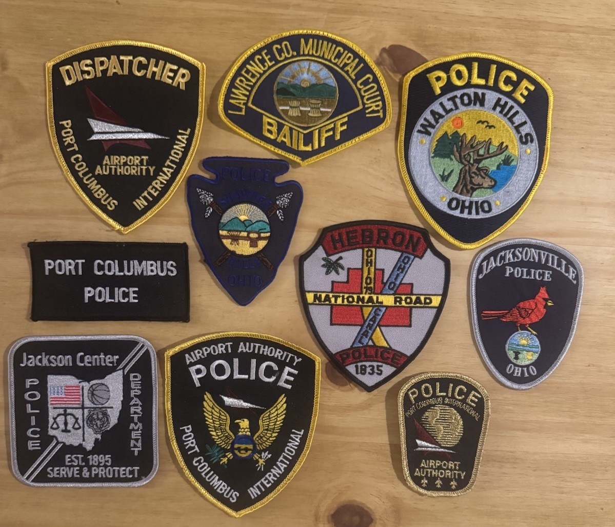 Lot Of 10 Vintage Ohio Police Patches Port Columbus Hebron Walton Hills Airport