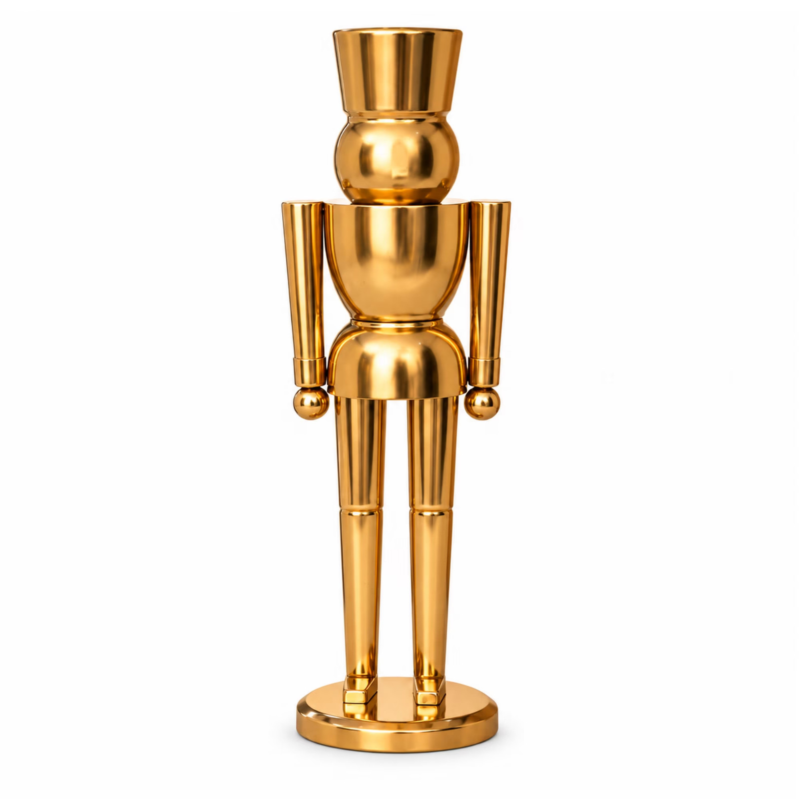 My Texas House Metal Christmas Decorative Nutcracker, Gold, 24