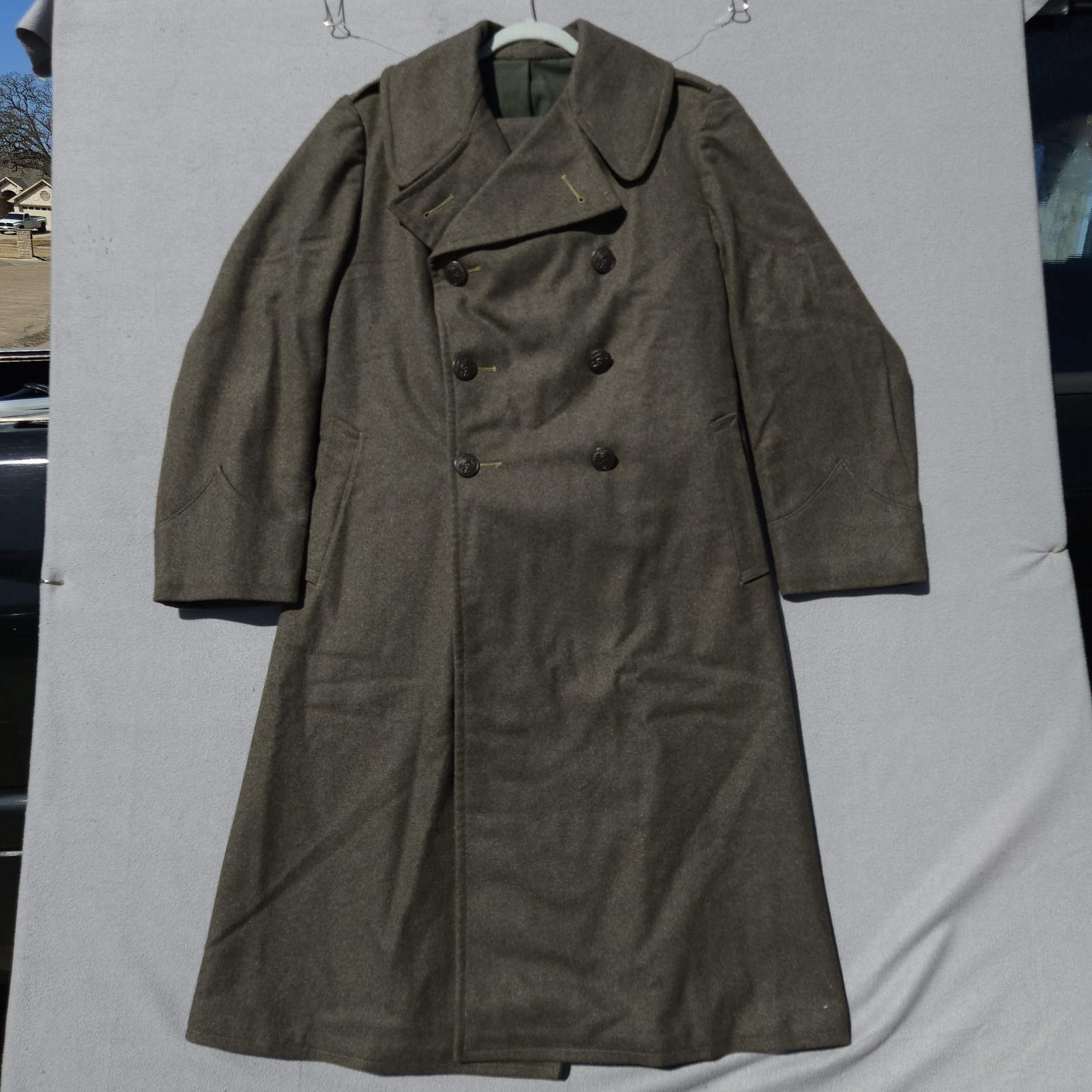 WWII US Army Enlisted Men\'s Wool Overcoat and Pants Original Period Uniform Item