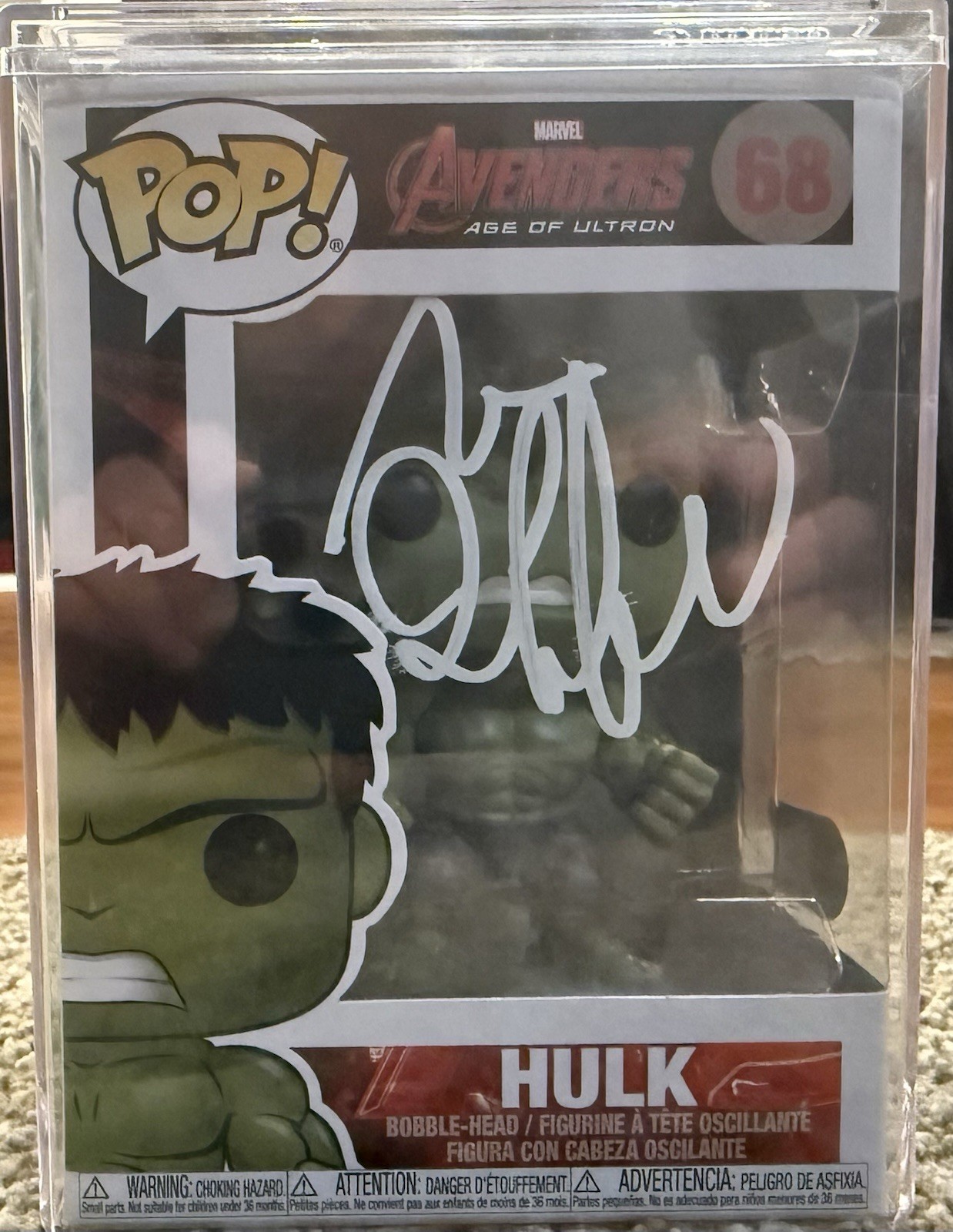 Funko Pop Vinyl Marvel Avengers:Age of Ultron Hulk #68 Mark Ruffalo Autographed