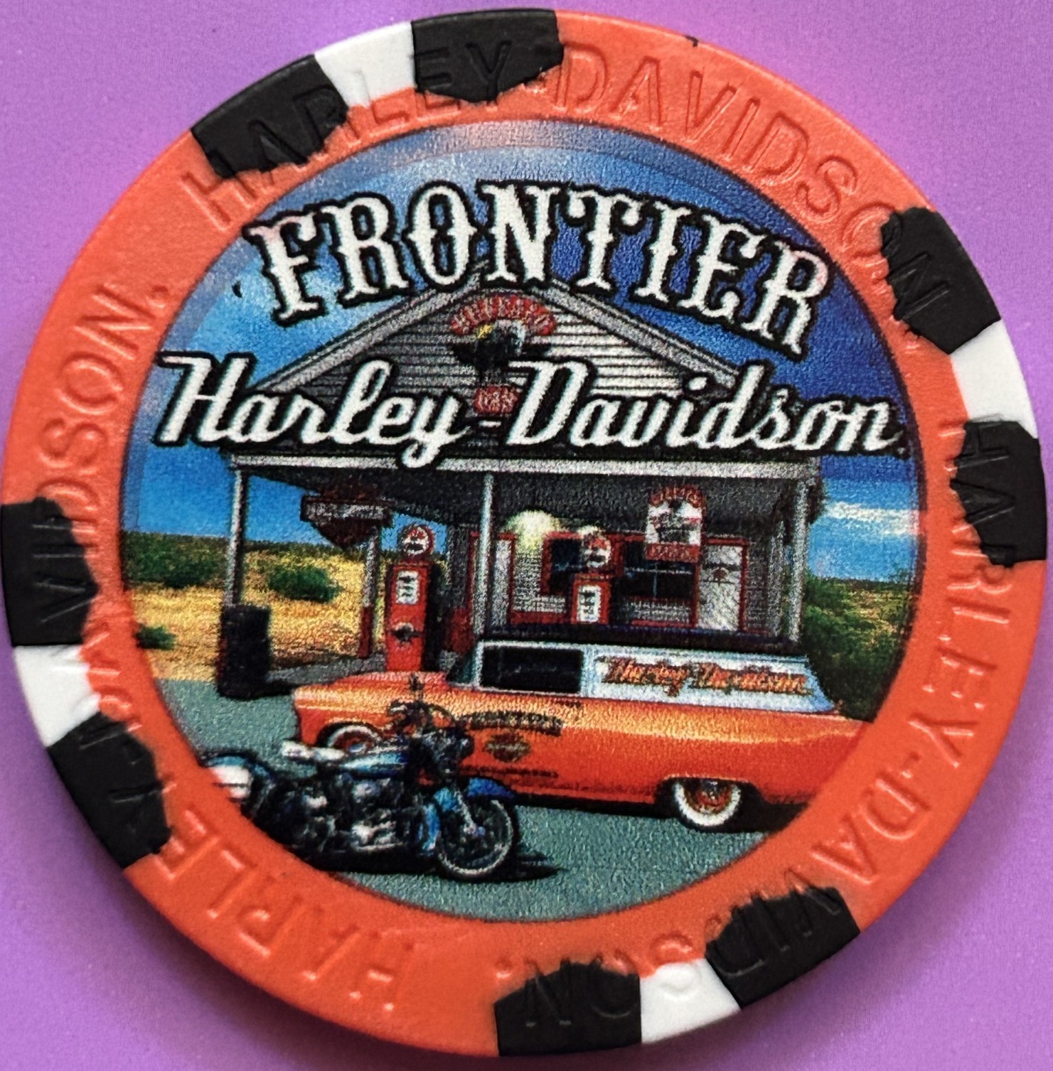 Harley Davidson Wide Print Poker Chip from Frontier HD Lincoln, Nebraska RENAMED