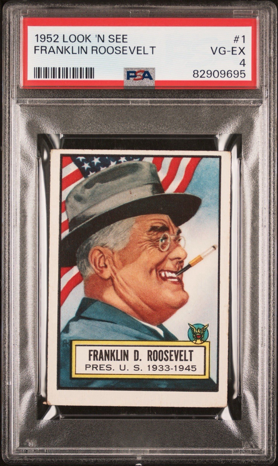 FRANKLIN D ROOSEVELT 1952 Topps Look \'N See #1 US President PSA 4 VG Ex
