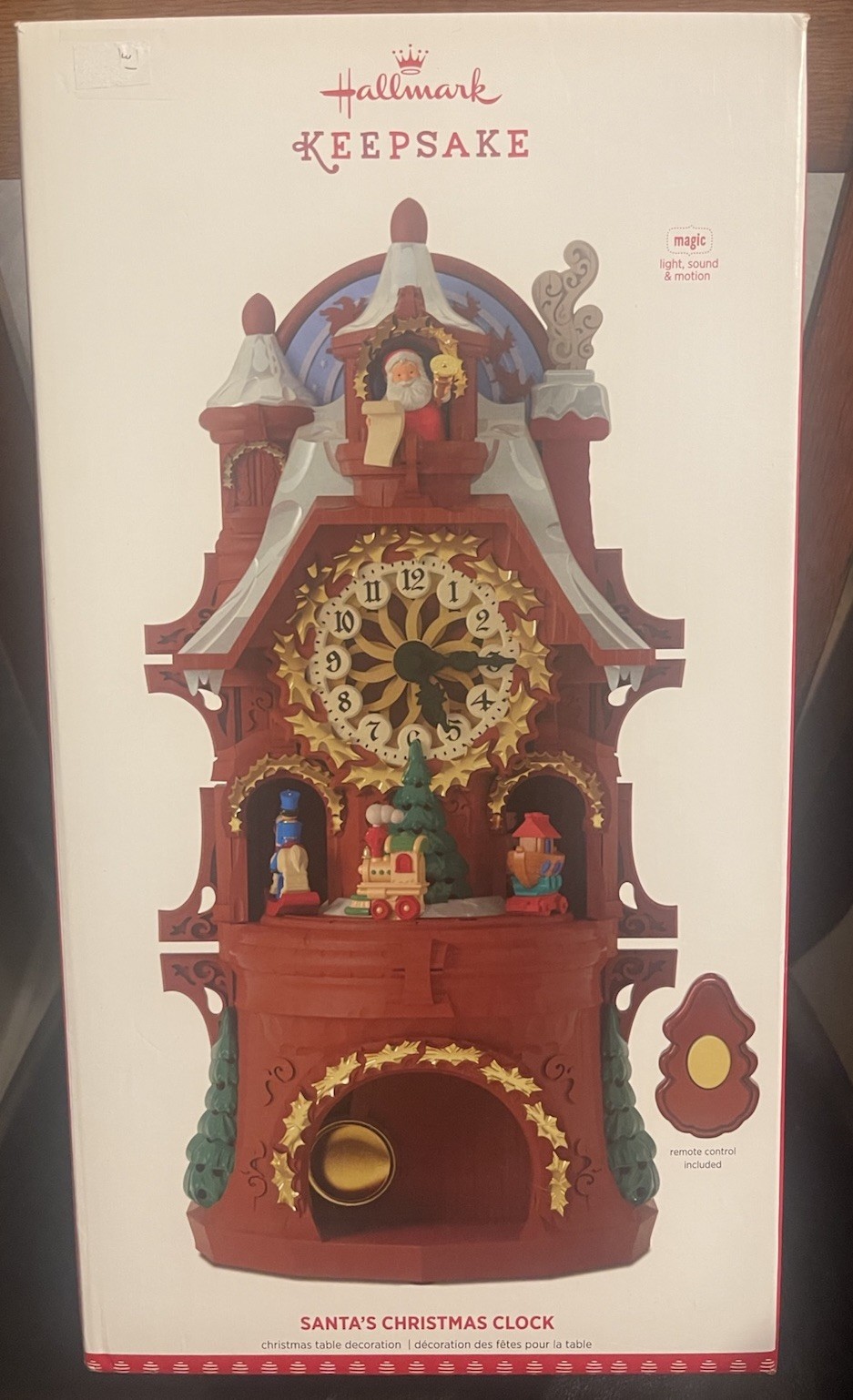 Hallmark Keepsake Santa Christmas Clock Magic Sound Motion 2017 W/Remote Control