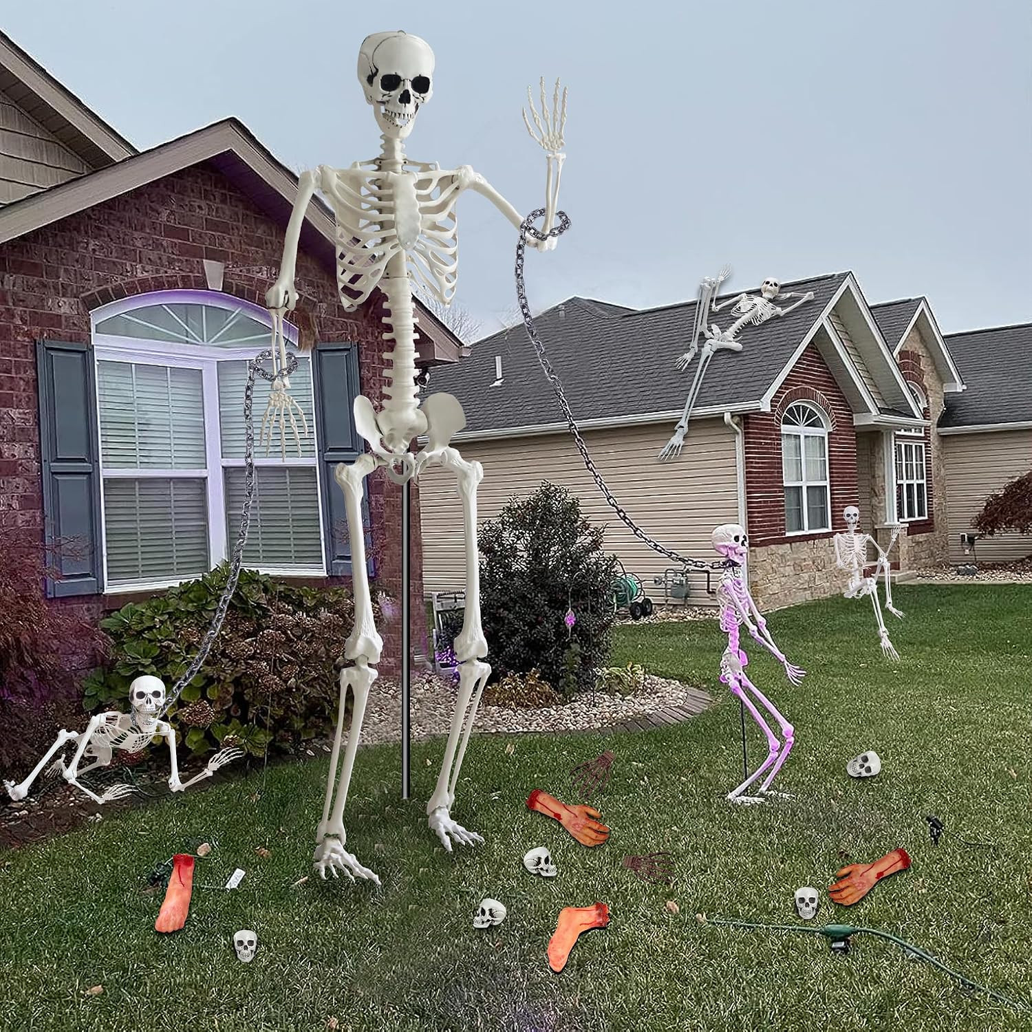 8 FT Giant Skeleton Halloween Skeleton for Halloween Outdoor Indoor Decorations 8 FT Giant Skeleton Halloween Skeleton for Halloween Outdoor Indoor Decorations