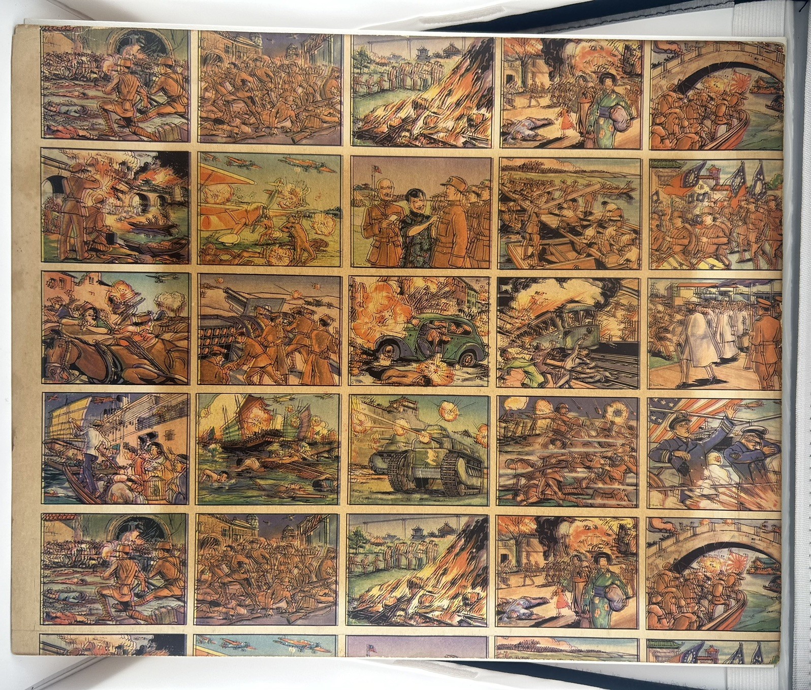 Rare Uncut Double-Printed Sheet 1938 Gum Horrors Of War Cards 