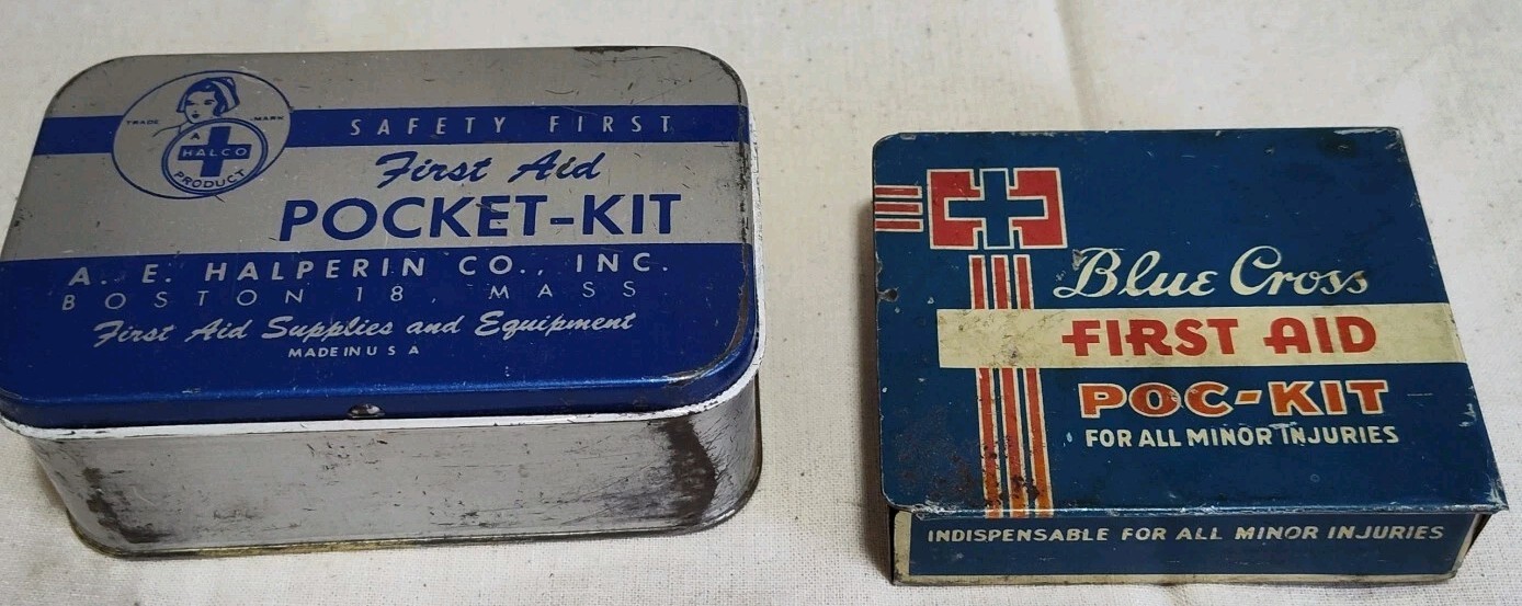 Two Pocket First Aid Kits Tin Case D17