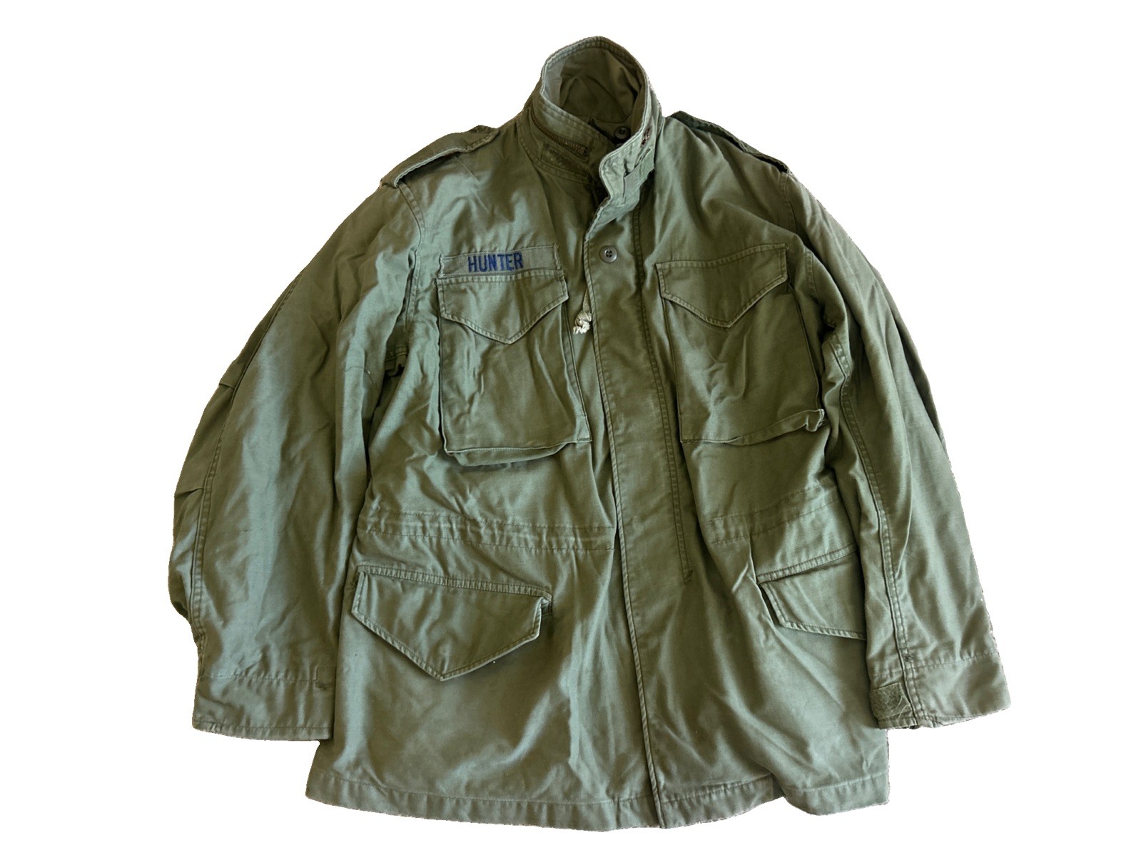 Vintage Military Jacket Small Regular Coat Cold Weather Field M65 Green OG 107