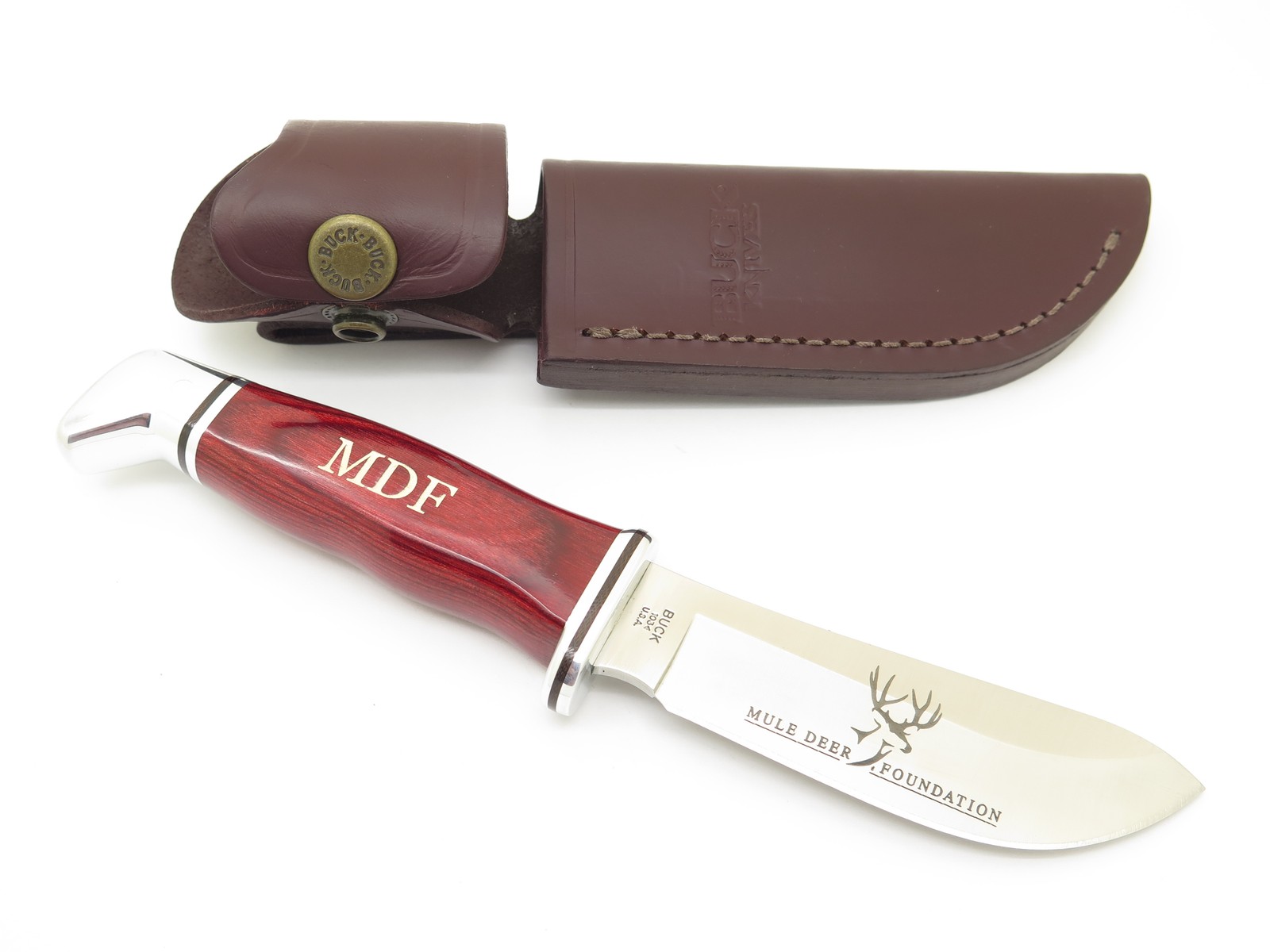 2010 Buck 103 Skinner MDF Mule Deer F. Cocobolo Wood Fixed Blade Hunting Knife