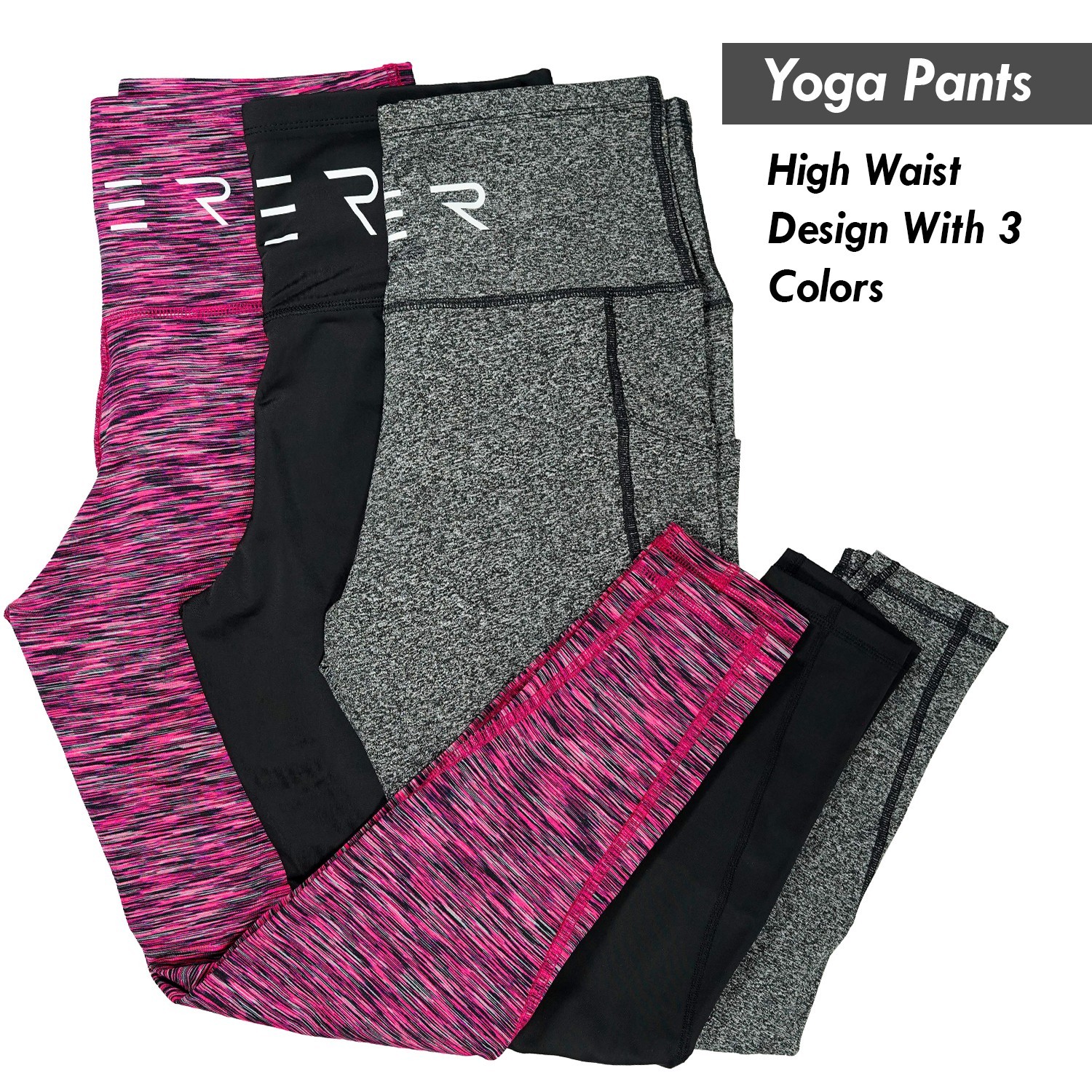 3 pack Leggings with Pockets for Women  Waist Tummy Control Workout Yoga Pant