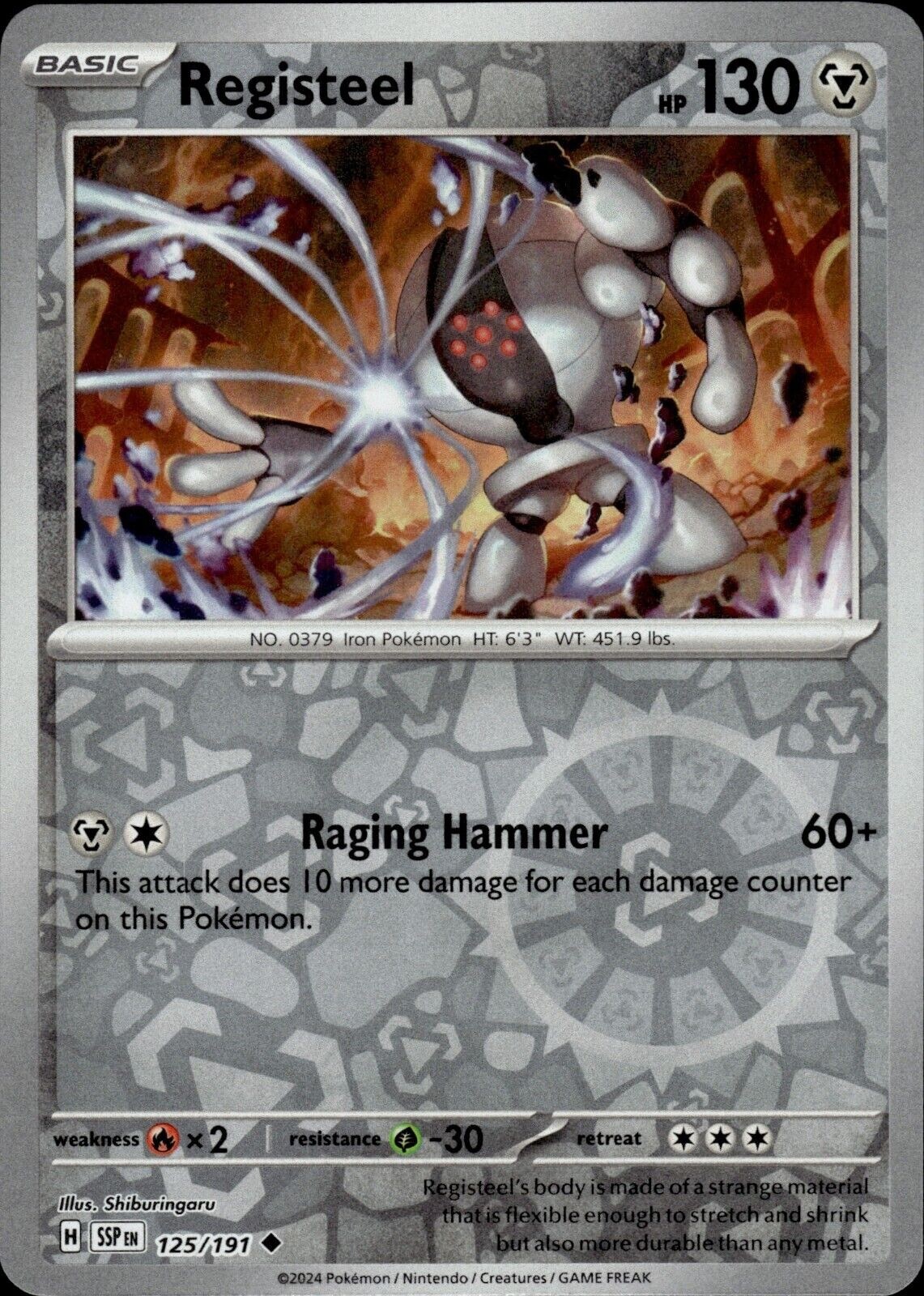 Pokemon - Registeel 125/191 - Reverse Holo - Surging Sparks - NM/M Pokemon - Registeel 125/191 - Reverse Holo - Surging Sparks - NM/M
